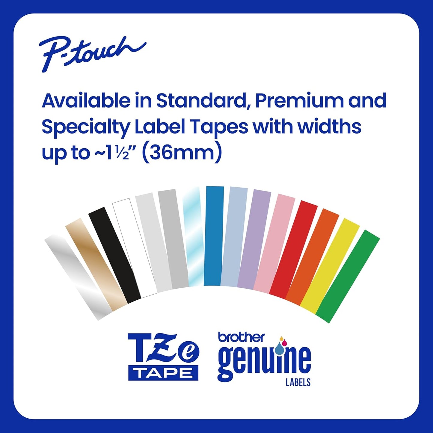 Brother Genuine P-Touch TZe Black Print on Yellow Label Tape (TZeS621), Strong Adhesive Laminated,3/8in x 26.2ft (9mm x 8m), for Select P-Touch Label Makers, Water-Resistant, Extra Strength
