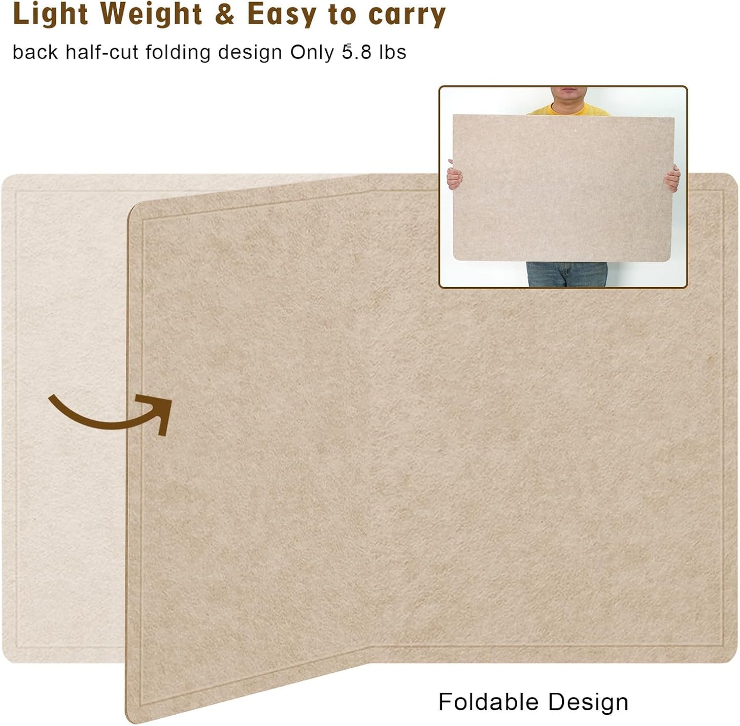 Large Bulletin Board - 72 X 48 inches Cork Board with 30 Pushpin, 6' x 4' Cork Board for Walls Pin Board, Self-Adhesive Felt Board Vision Board Foldable Photo Board for Wall (Beige Brown)