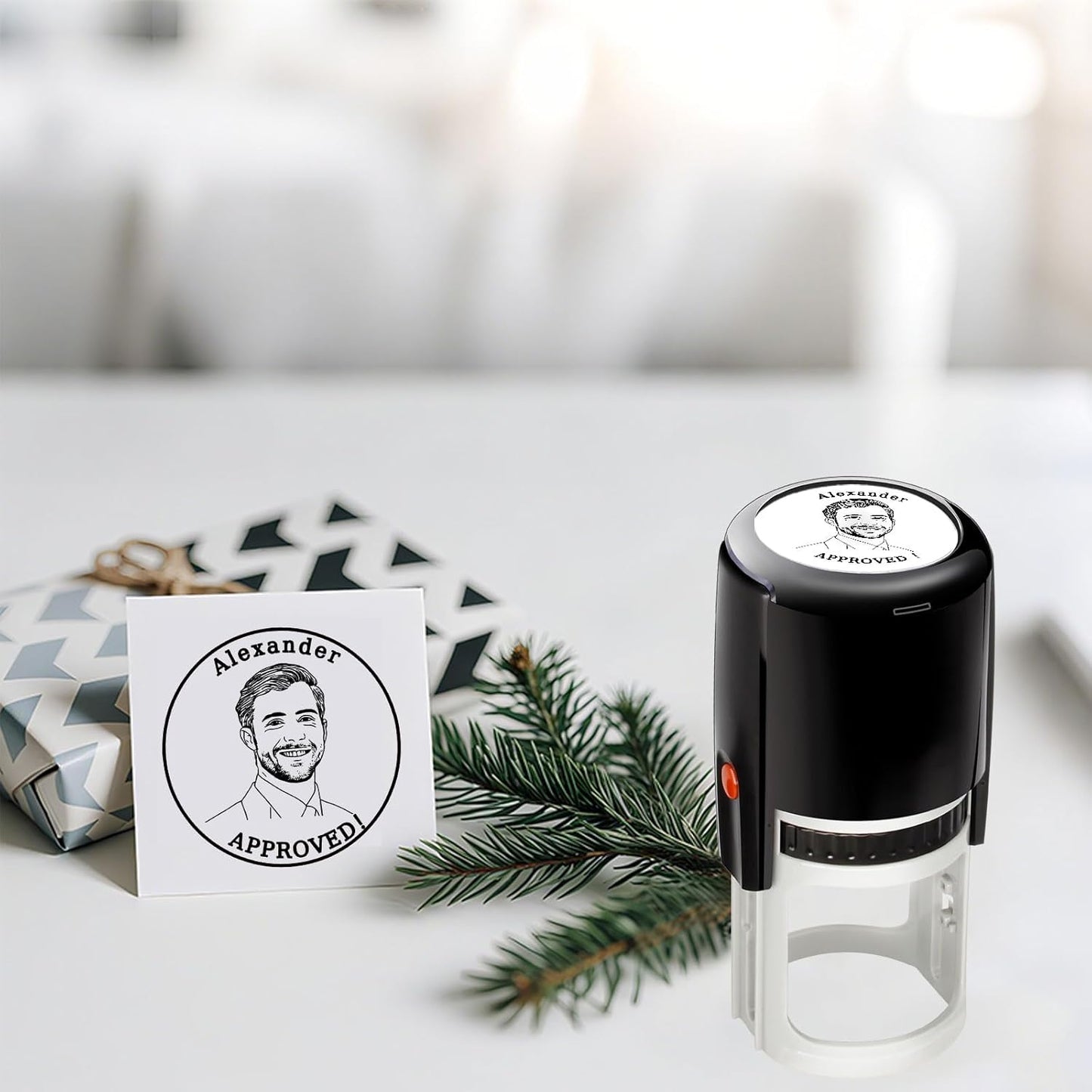 Custom Ink Stamp Personalized Self-Inking Rubber Stamps Customized Return Address Stamp Business Name Label Stamping Supplies Office Business Events 4 Ink Color