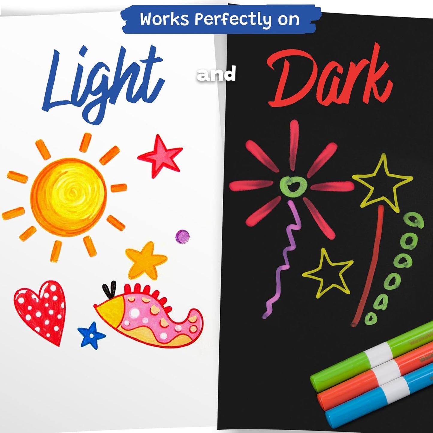 The Pencil Grip Magic Stix Washable Acrylic Markers for Kids and Teens, 36 Non-Toxic Colors, Allergen-Free, Vibrant Paint Pens for Crafting and DIY