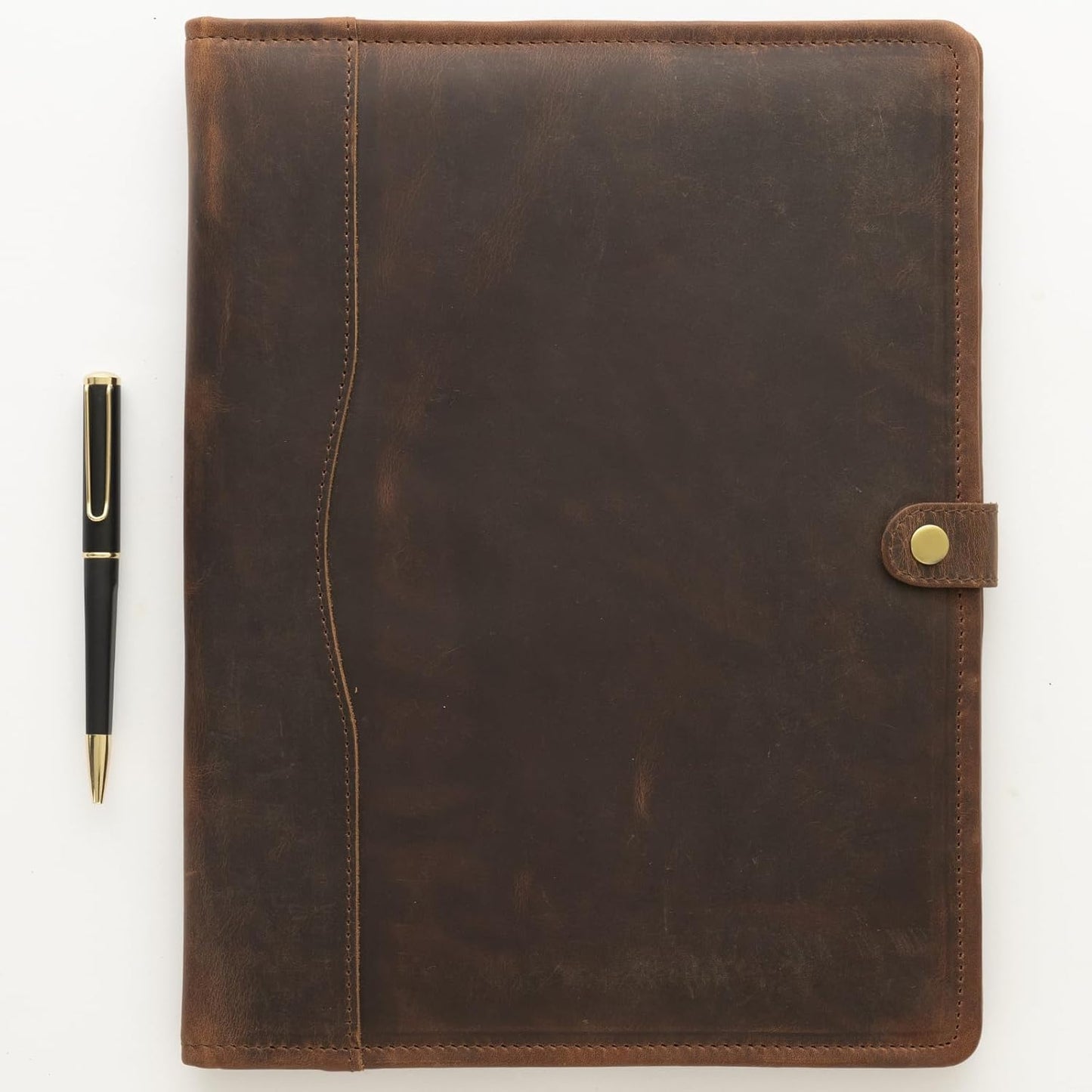 Leather Portfolio - Professional Portfolio Organizer, Resume Folder, Leather Padfolio for Men and Women, Business Portfolio with cardholder, Portfolio Folder - Leather Folder