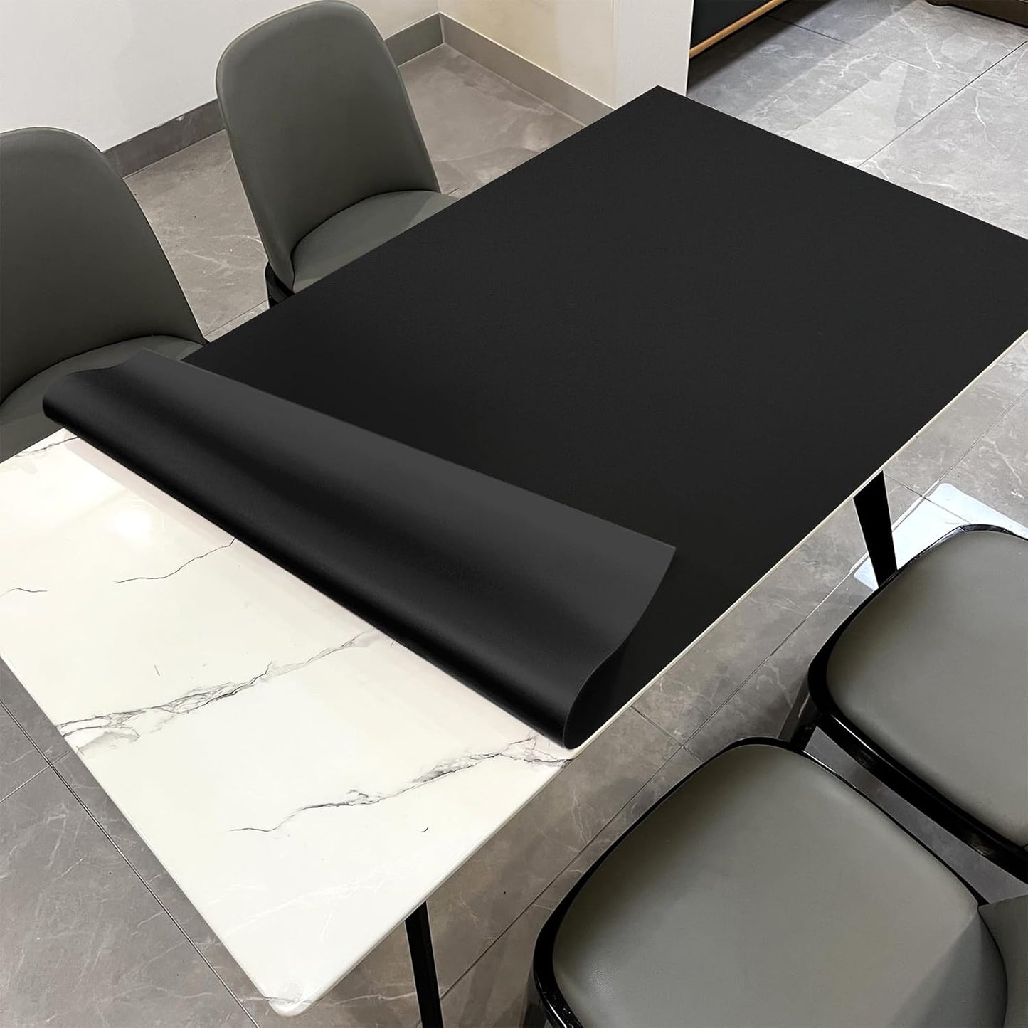 Table Protector for Dining Room Table,1.8mm Thick,36x60 Inch Table Protector,Dining Table Cover,Table Cover Protector,Dining Table Protector(Black+Black,36x60)