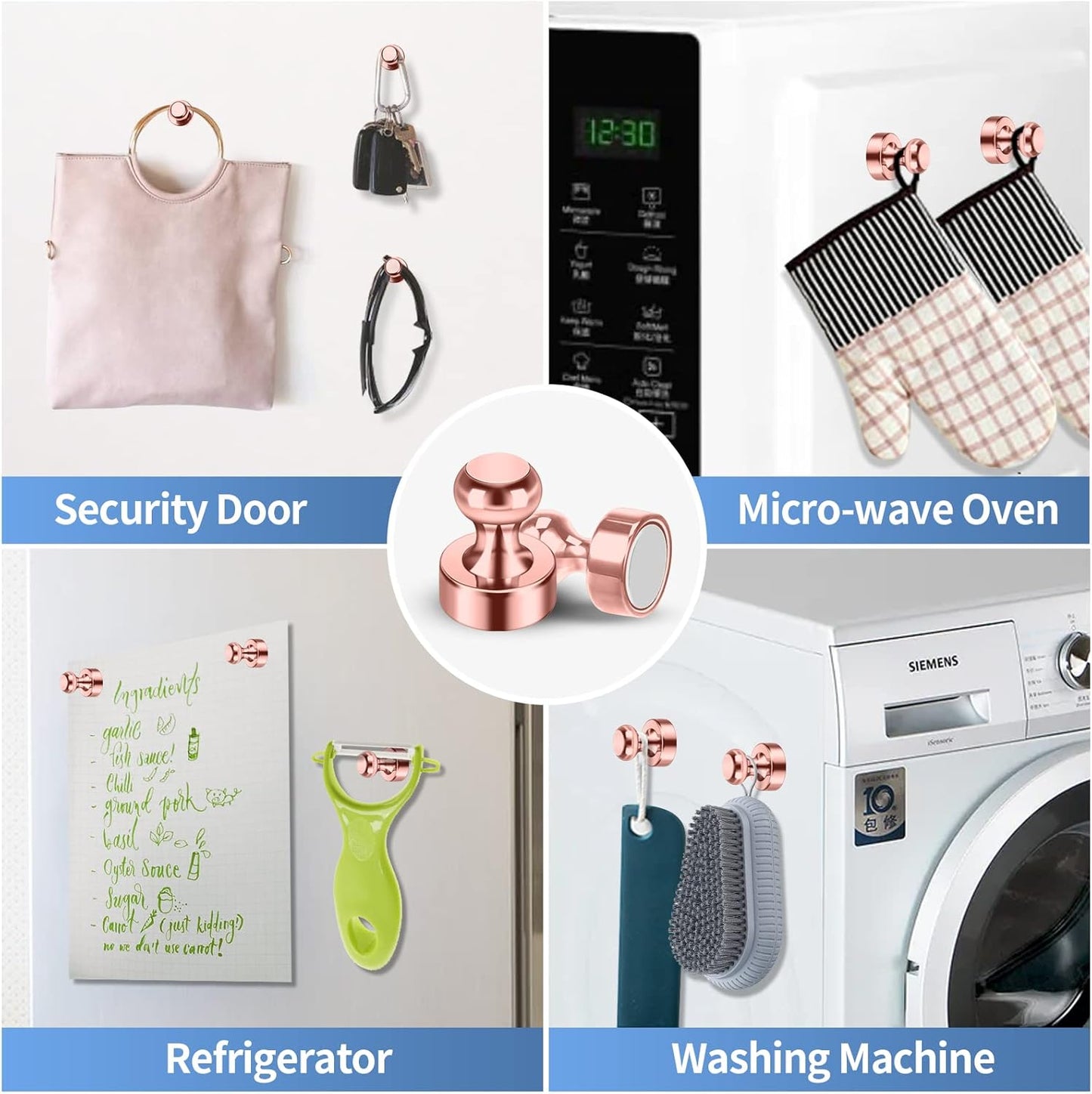 20Pack Rose Gold Refrigerator Magnets Adults Magnets Fridge Small Magnets for Whiteboard Office Locker Kitchen