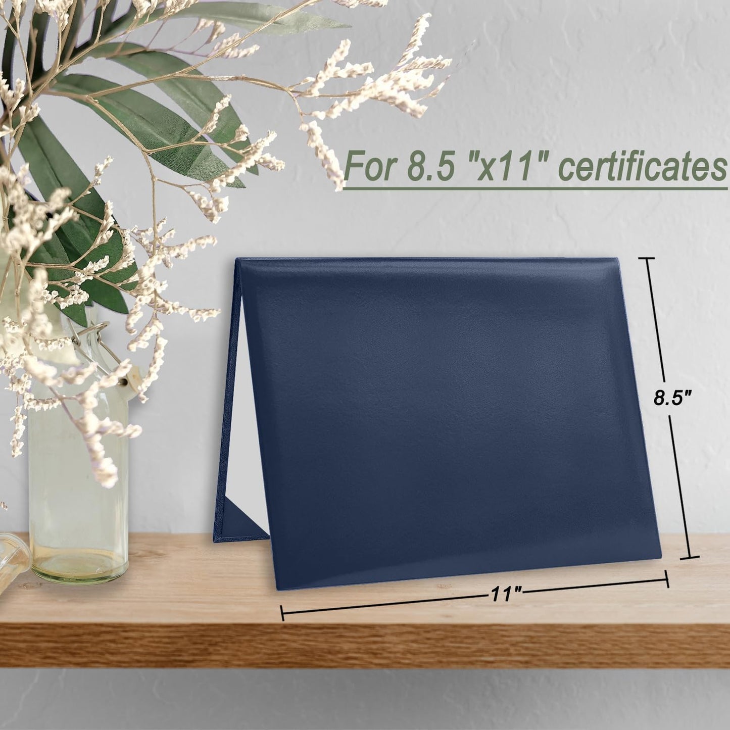 Diploma Cover 8.5x11 Inch, Graduation Certificate Holder - Elegant Faux Leather Folder for Graduation, Wedding Officiant,Navy Blue-1 Pack