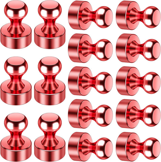 VNDUEEY 16 Pack Red Fridge Magnets, Refrigerator Magnet, Strong Magnets for Whiteboard, Magnetic Push Pins, Cute Magnet for Kitchen, Office, School, Adults