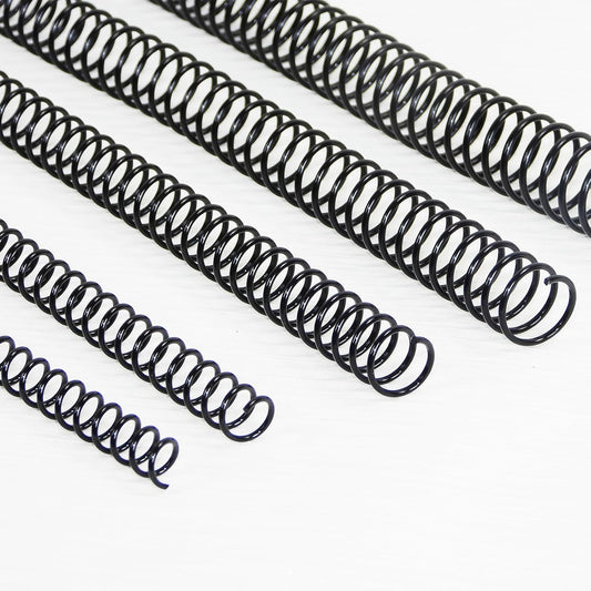 Rayson Plastic Spiral Binding Coil, Assorted Sizes (5/16", 3/8", 1/2", 5/8", 3/4") 3:1 Pitch, Black, Pack of 125 – Ideal for Business and Education