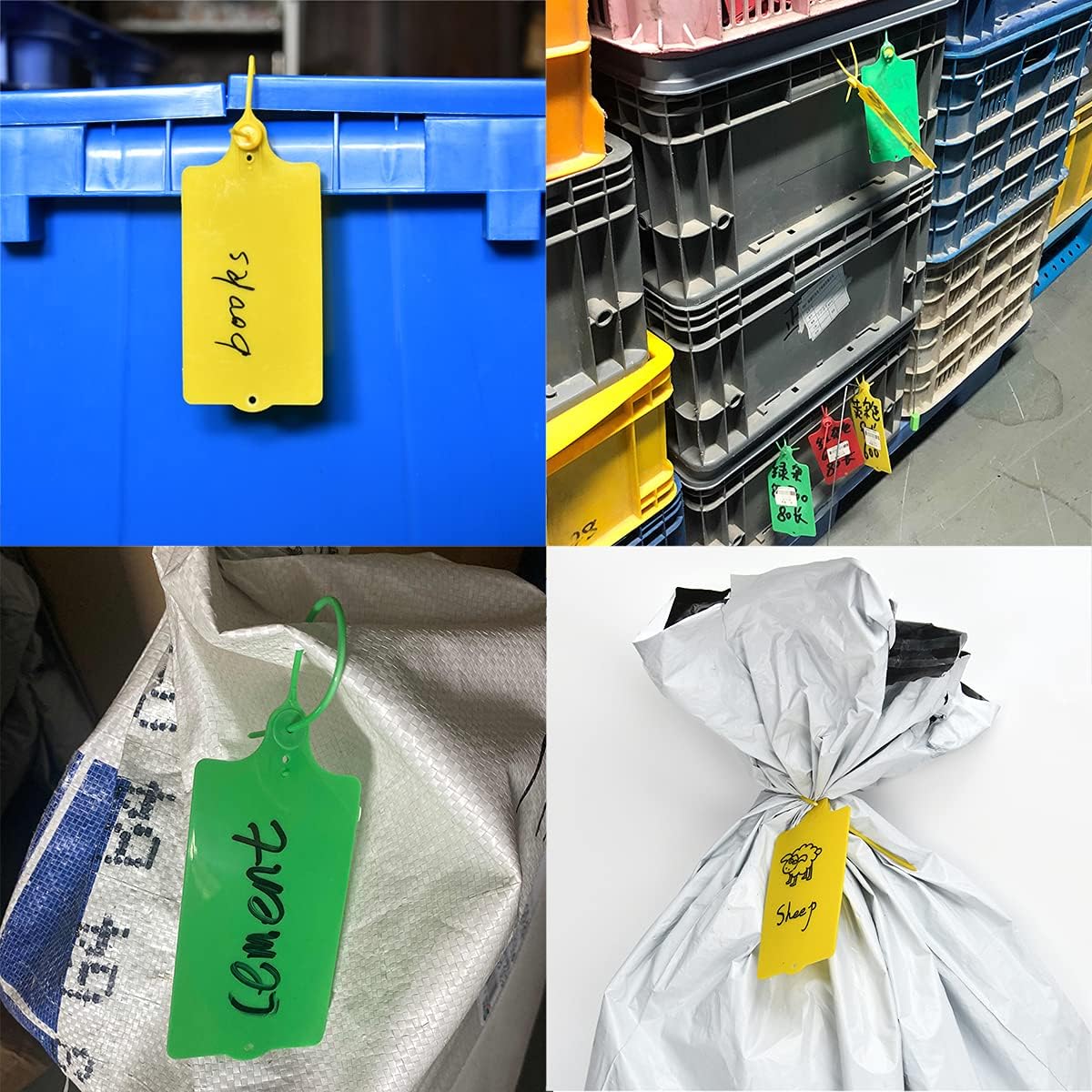 100 Plastic Tags Shipping Tags Water Proof Tags for Labeling Shipping Labels Security Seals Writable Marker Ties Hanging Tags Storage Tag with One Marker Pen (Mixed 5 Color)