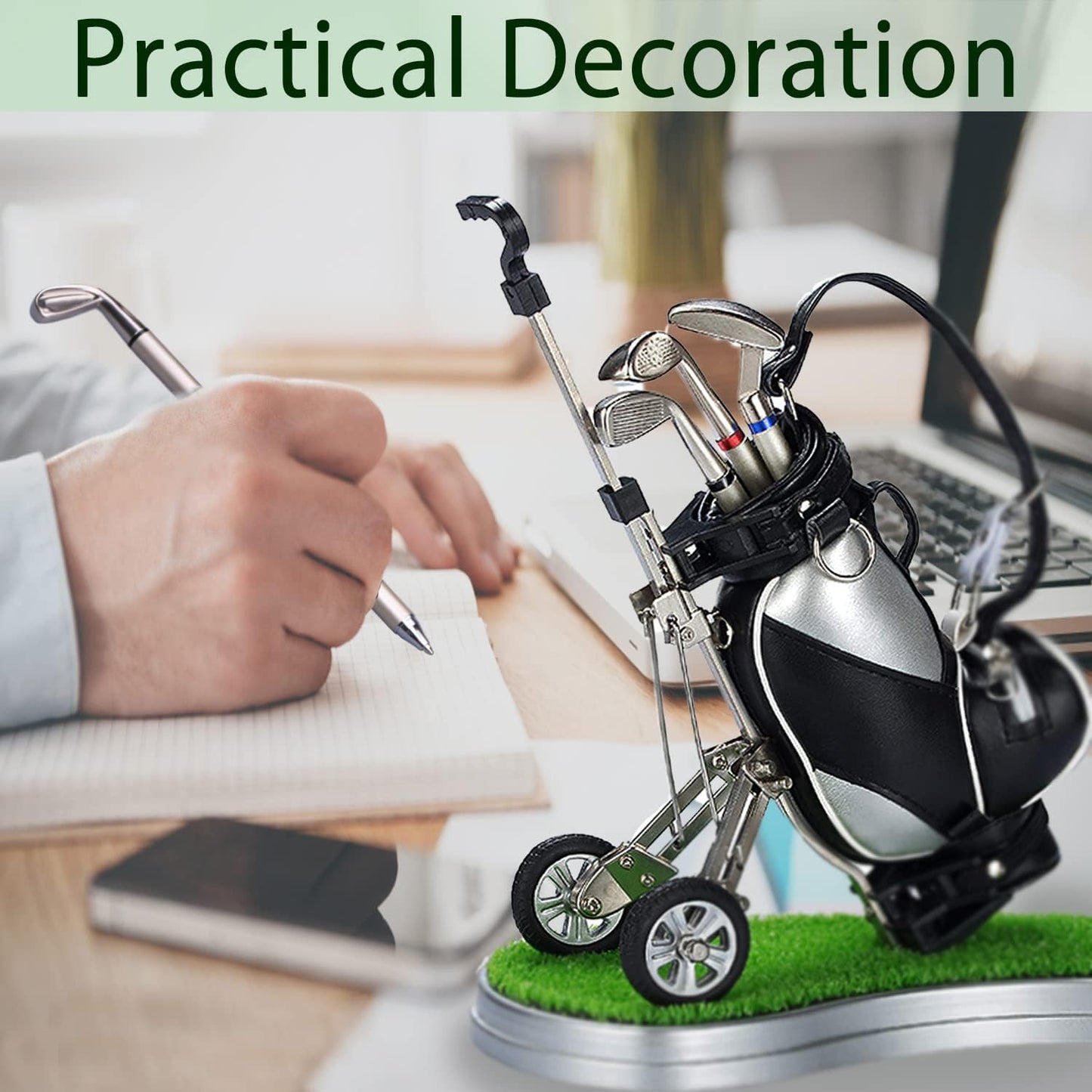 Gifts for Men, Golf Pen Holder Desk Accessories for Men Women Golfers, Birthday Graduation Gifts for Him Her, Dad Gifts for Dad Husband from Daughter Son Wife, Funny Home Office Decor Gadgets for Boss