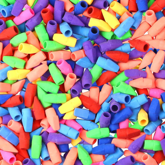PRALB 400pcs Pencil Top Eraser Bulk Caps for Pencils,Chisel Shape Erasers Toppers for Party Favors Games Prizes, Pencil Top Erasers Cap for Home School Classroom Office
