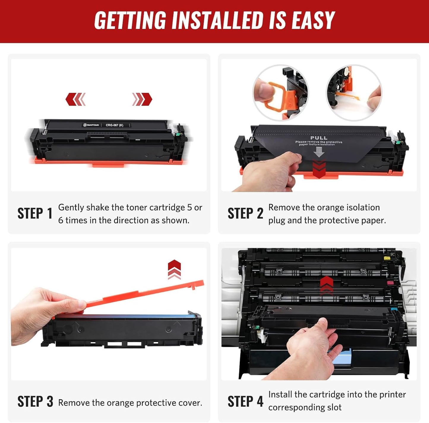 067 Toner Cartridge Set Replacement for Canon 067 067H Toner Cartridge Compatible With Canon Color ImageCLASS MF653Cdw MF656Cdw LBP632Cdw MF654Cdw LBP633Cdw MF650C LBP630C Series Printers 4-Pack Color
