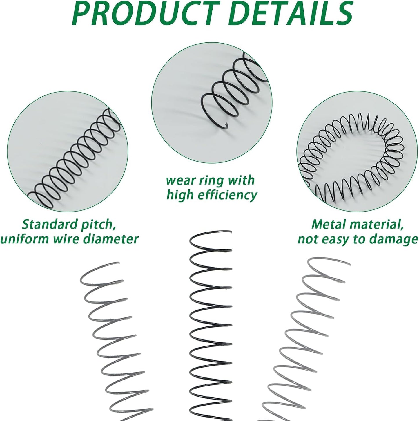 RAYSON 7.9mm Spiral Wire Coil Binding, 3:1 Pitch, 5/16" Coils Metal Comb Binding 40 Sheets Capacity, Black Color & Pack of 100