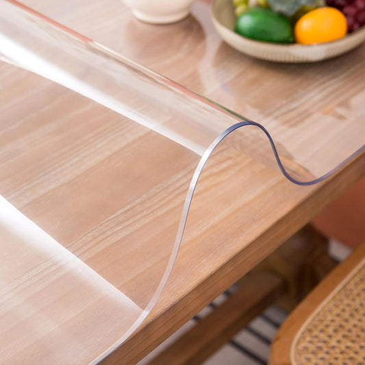 Clear Table Cover Protector, 12 x 60 Inch Clear Desk Mat, 1.5mm Thick Plastic Table Cover, Transparent Desk Cover, Desk Protector Mat for Desktop, Writing Desk