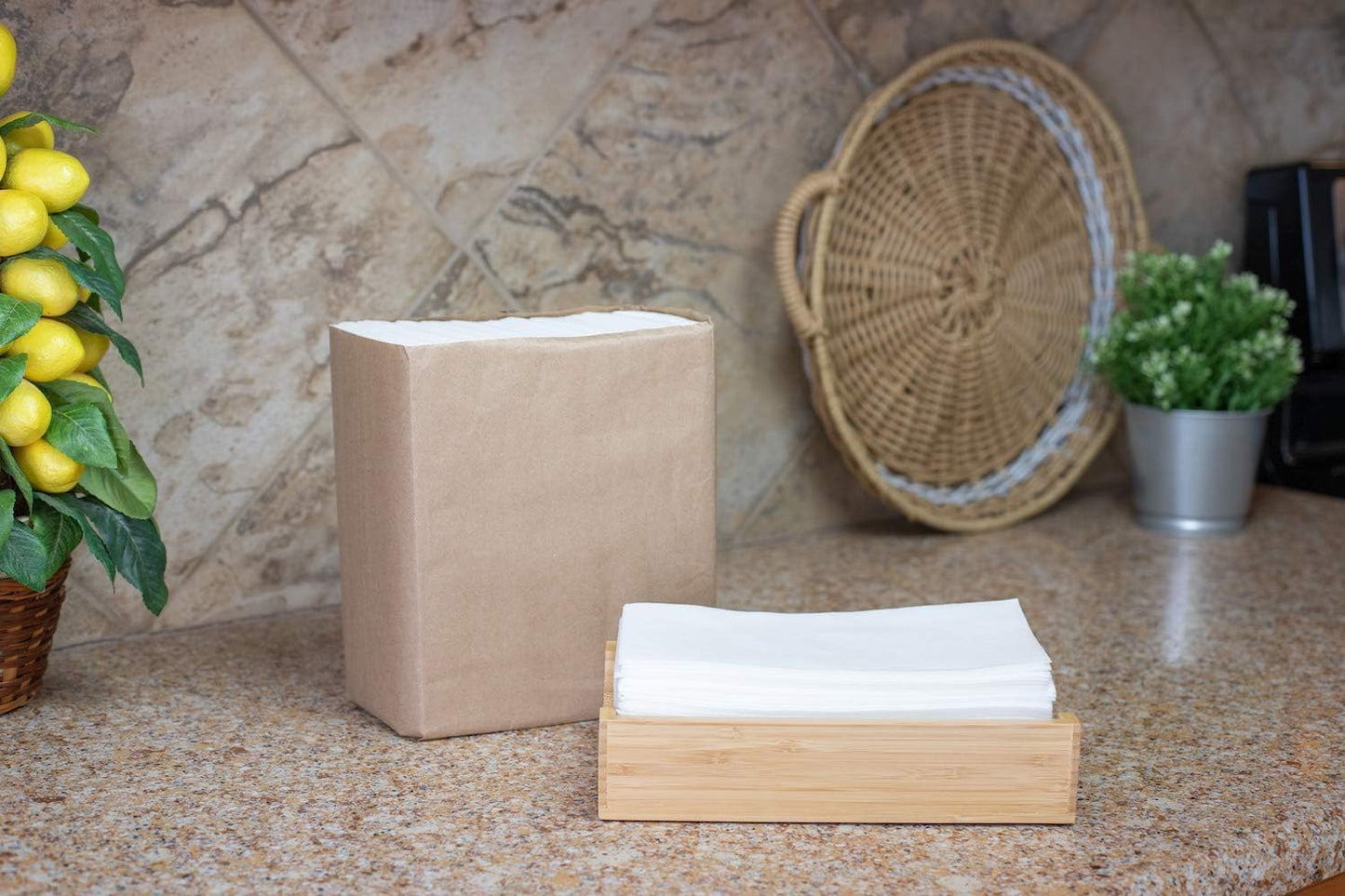100 Paper Towels Cloth-Like Hand Tissue Paper Napkins, Disposable Hand Towels for Bathroom Guests, Disposable Face Towel for Guest, Washcloths or Dinner Napkin, Made in USA, White