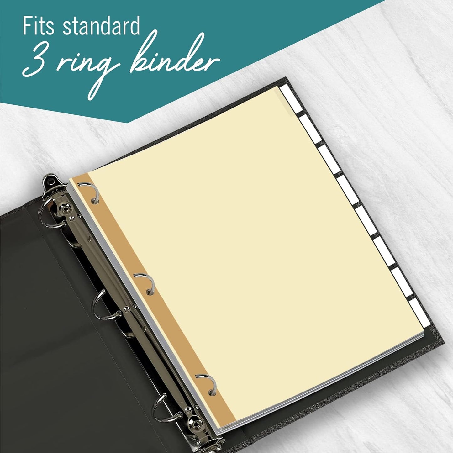 5-Tab Binder Dividers for 3 Ring Binder, Insertable Clear Big Tabs, Letter Size Paper Divider, 8.5 x 11 inch, 6 Sets (30 Dividers Total)