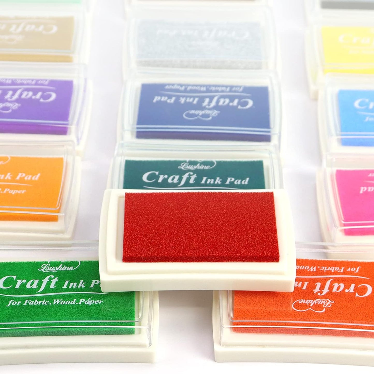 Craft Ink Pad for Rubber Stamps, Paper, Wooden, Fabric, Scrapbooking, Non-Toxic Finger Ink Pads for Kids (Light Yellow)