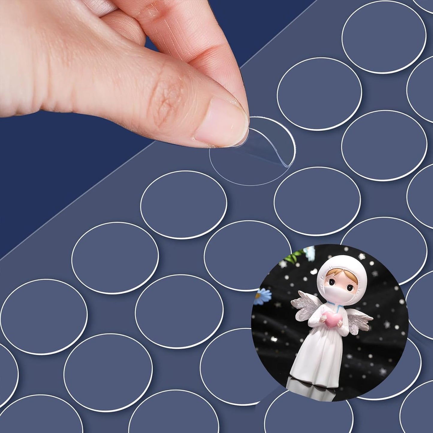 Adhesive Stick dots Two-Sided Sided Mounting Putty Stick Tack for Wall Hanging Crafts Balloons Festival Party Decorations,Clean Removable(1.8"*1.8"-500)