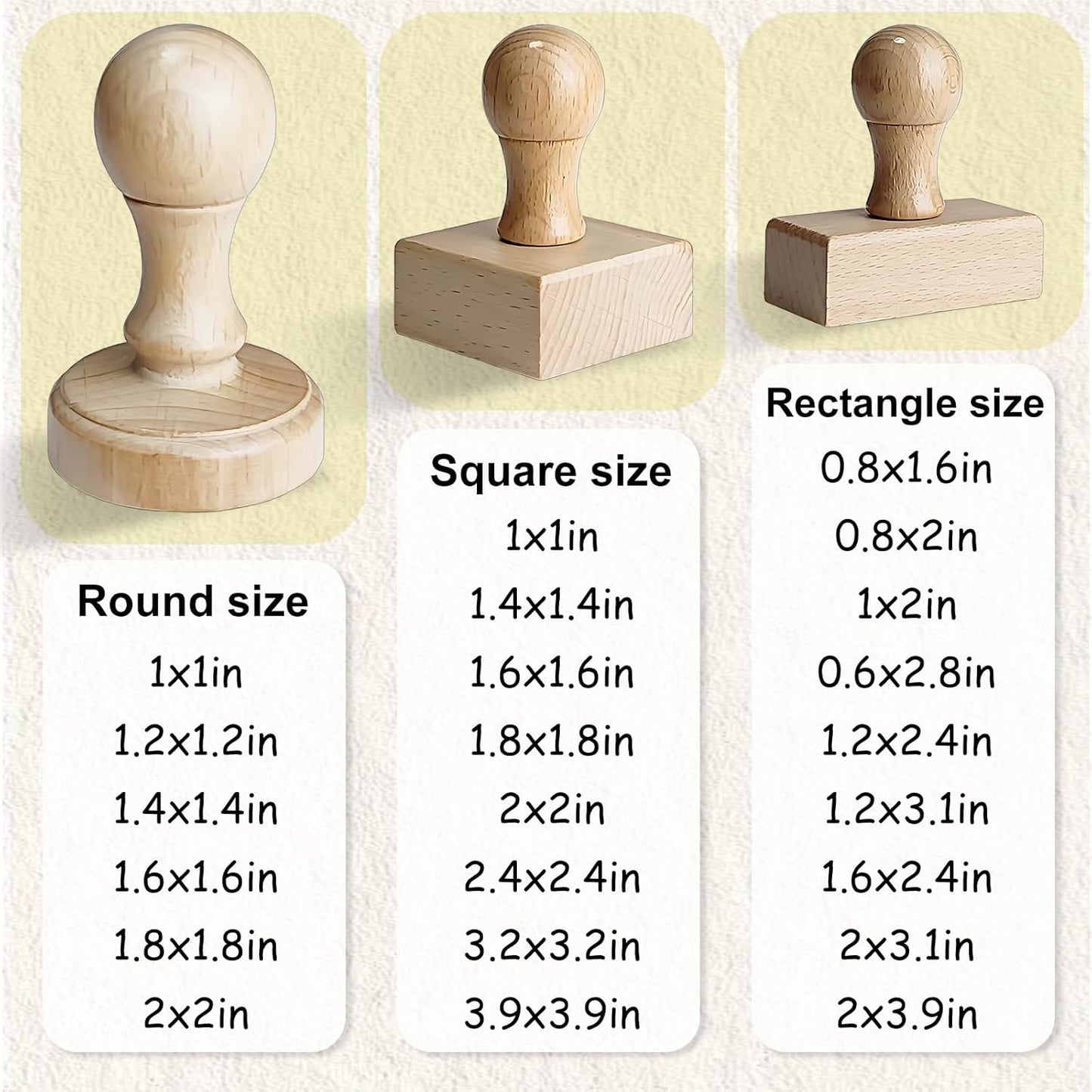 Custom Stamp – Personalized Wooden Rubber Stamp with Logo, Name, and Address, Upload Your Own Design, Multiple Sizes for Branding & Crafting (Square)