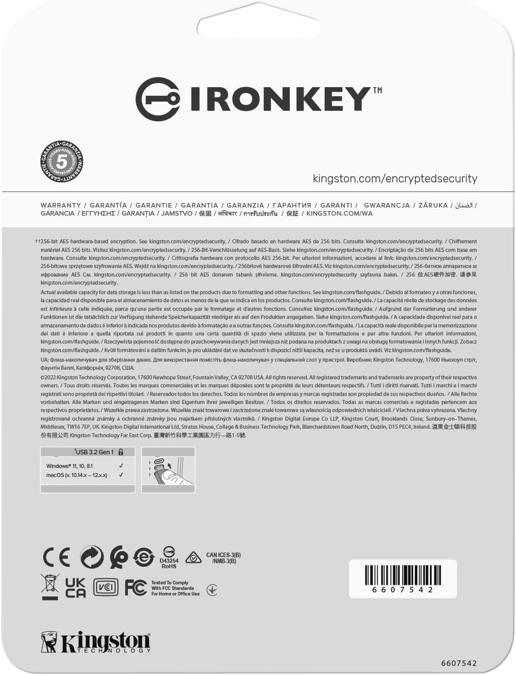 Kingston Ironkey Vault Privacy 50 USB-C 32GB Flash Drive | FIPS 197 Certified | XTS-AES 256-bit | BadUSB and Brute Force Protection | Mult-Password Option | IKVP50C/32GB