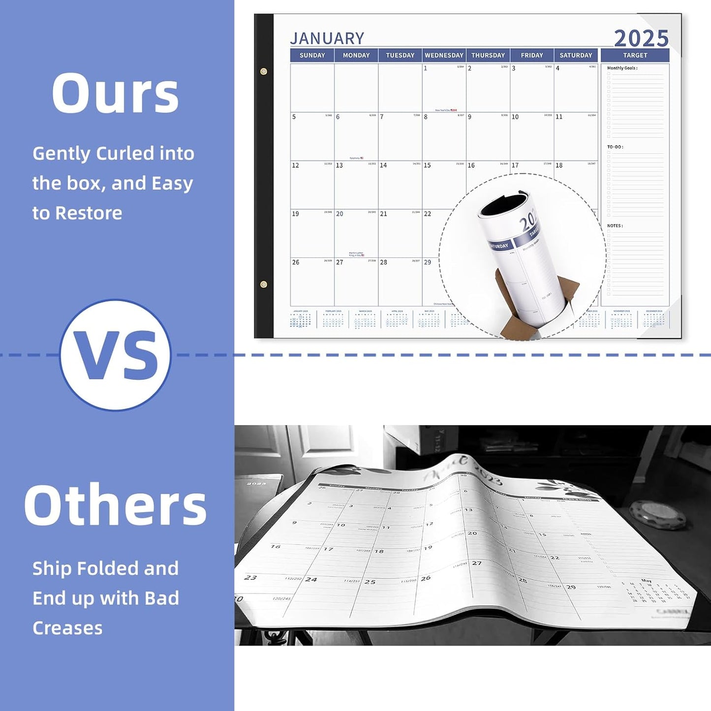 Ospelelf Desk Calendar 2025-2026 Large 22'' x 17'' Calendar 2025 Monthly Desktop Calendar, 18 Month Calendar, Use Jan 2025 - June 2026