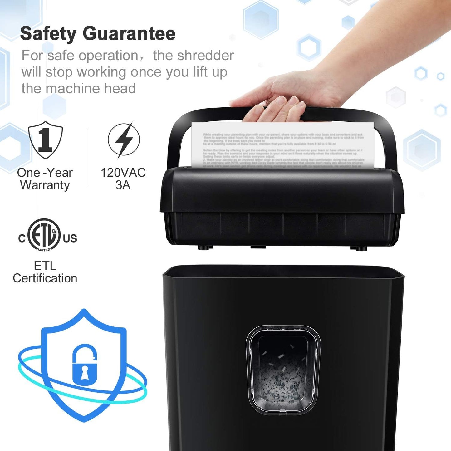 Bonsaii 6-Sheet Micro-Cut Paper Shredder, P-4 High-Security for Home & Small Office Use, Shreds Credit Cards/Staples/Clips, 3.4 Gallons Transparent Window Wastebasket, Black (C234-A)