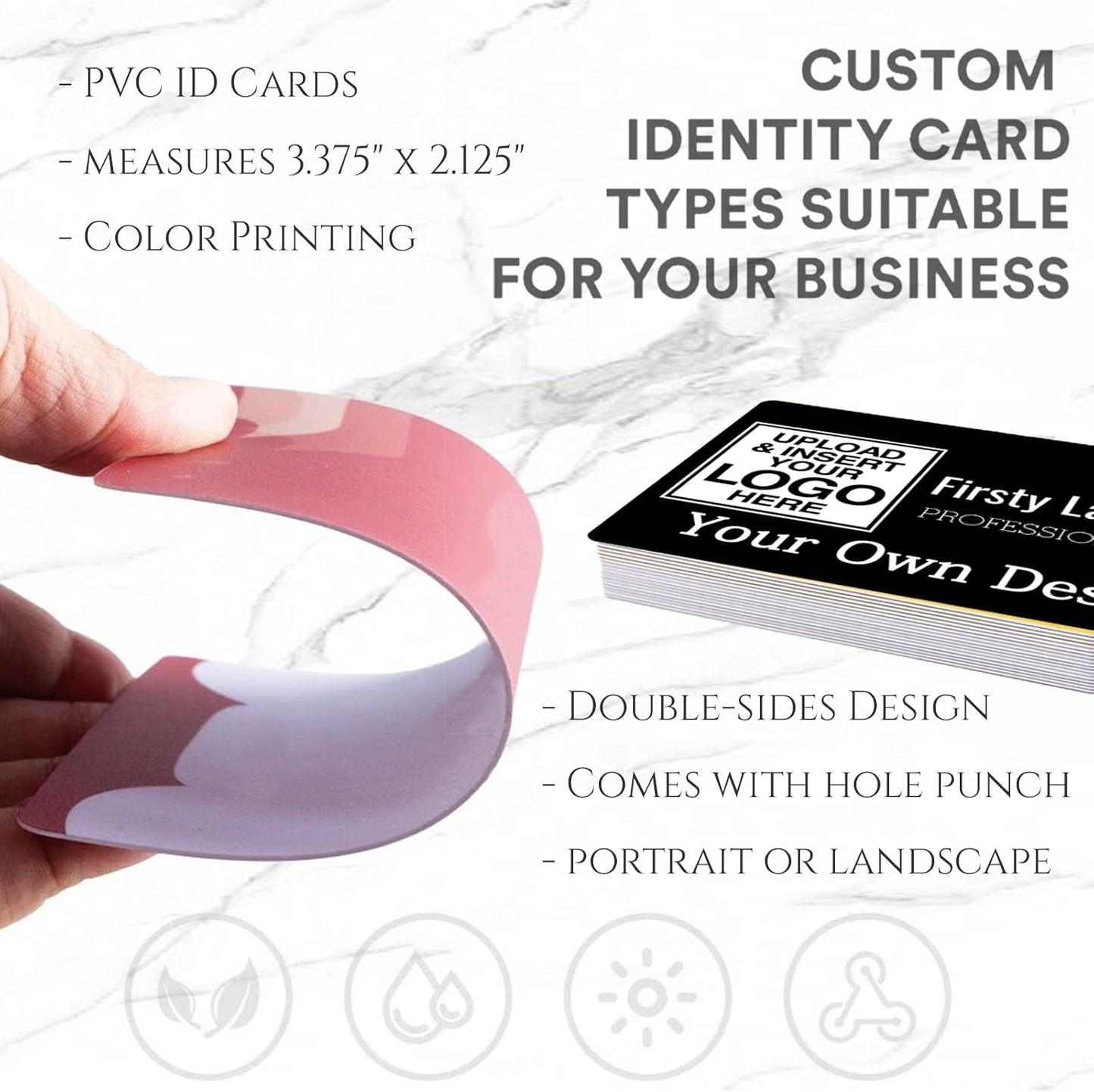 Custom Id Badge, Personalized Employee Photo Identification Card with Lanyard, Durable ID Card for Office Worker Doctor Nurse Student-Vertical-Template13