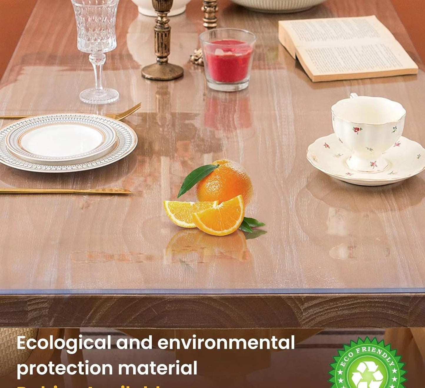 Clear Table Cover Protector 40 x 112 Inch, 2mm Thick Table Protector for Dining Room Table, Clear Plastic Table Cover, Pad Mat for Kitchen, Writing Desk Pad for Desktop