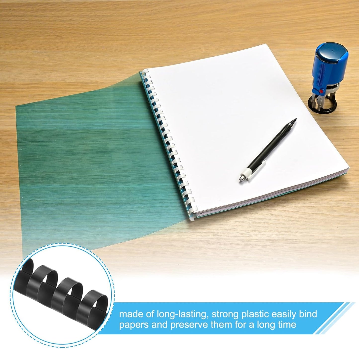PATIKIL 51mm (2") Plastic Binding Combs, 10 Pcs 21 Rings Comb Binding Spines 450 Sheet Capacity Letter Size for Binding Paper Sheets Notebook Calendar Picture Album, White