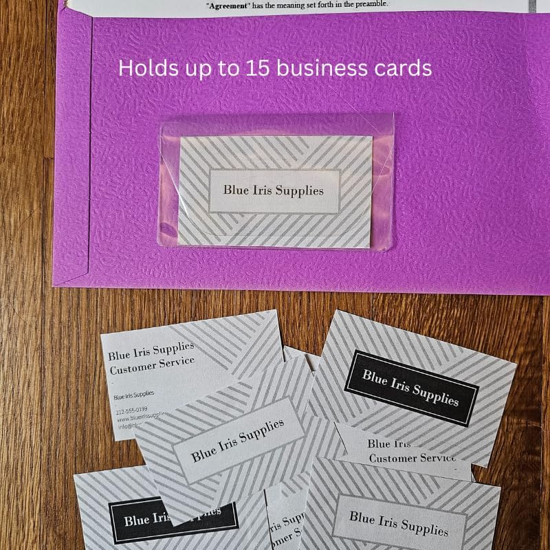 Business Card Pocket - Flash Drive Pocket - Self Adhesive - Open Long - Resealable Flap - BIS10130 (50-Pack), Clear
