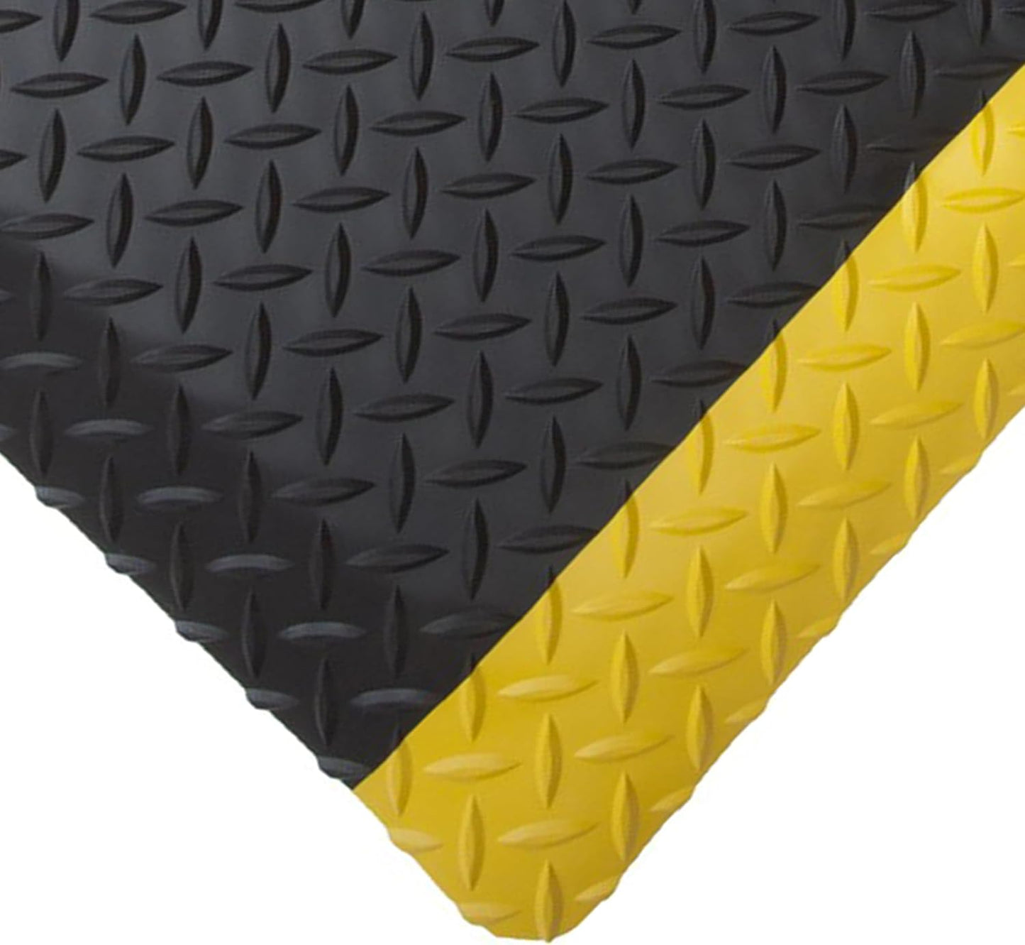 Rhino Mats, American Classic Diamond Anti-Fatigue Mats, Industrial Ergonomic Comfort Standing Mat for Work, Home, Garage, Office, Kitchen or Anywhere (Black/Yellow 9/16" Thick, 4 FT. x 23 FT.)