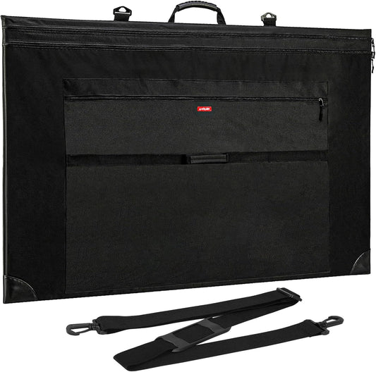 Nicpro Light Weight Art Portfolio Bag, 36 x 48 Extra Large Art Portfolio Case with Detachable Shoulder Strap, Leather Corners, Carrying Storage Case for Artwork, Canvas, Poster, Sketching, and Drawing