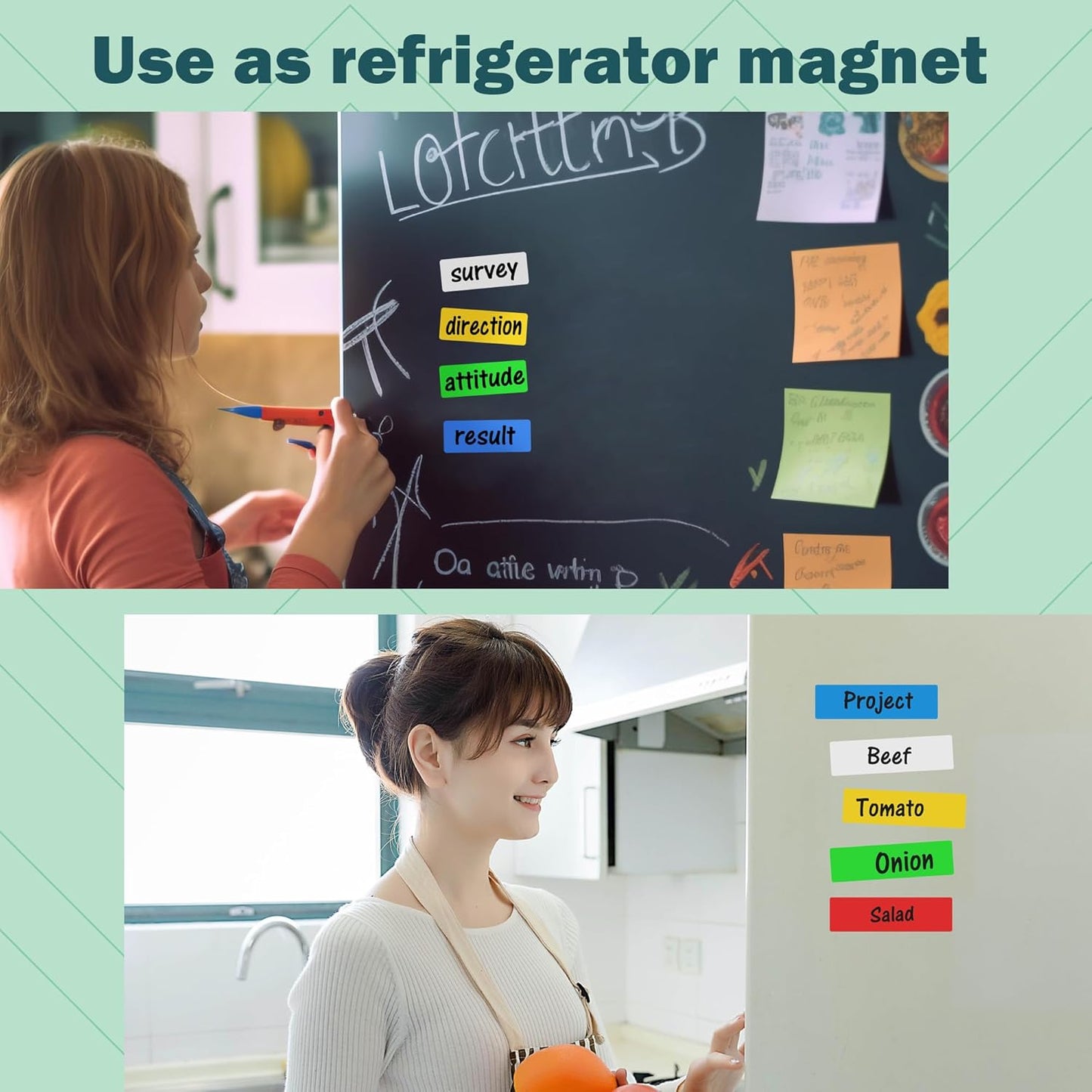 LLPT Dry Erase Magnetic Labels 0.5" x 2" 50 Packs Blank Writable Magnet Stickers Reusable for Refrigerator Shelf Whiteboard Toolbox Craft and Other Metallic Surfaces Red (DML0520RD)