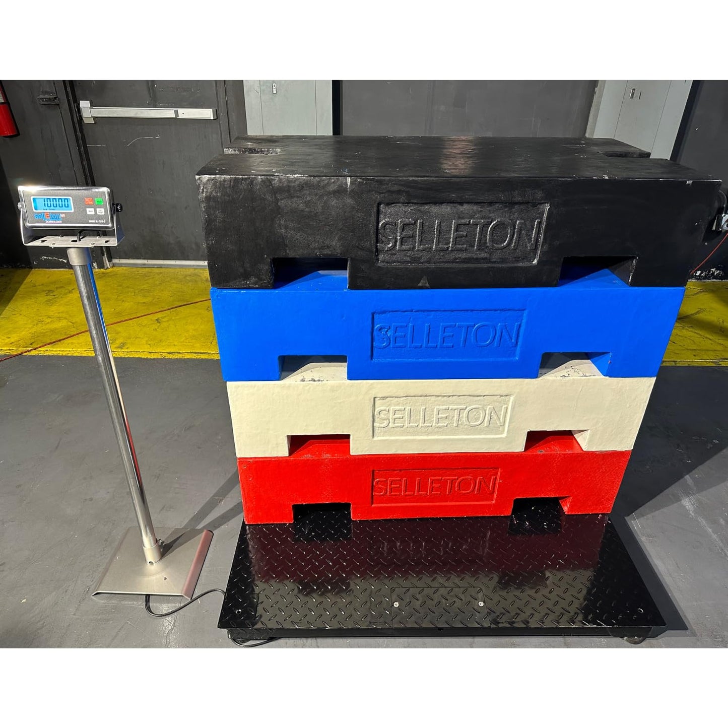 SellEton SL-4x4-1k-NN Floor Scales, Accurate Pallet Scales with Digital Indicator for Warehouse Shipping and Medium Duty Industrial (48"x48", 1000 lb x 0.2 lb)