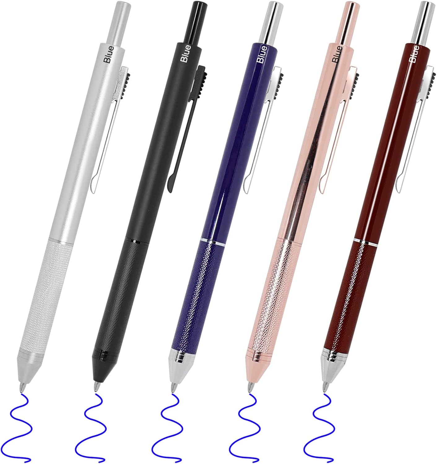 YOUMI Multicolor pen 4 in 1 Multifunction Pen with Metal Cased 0.5mm Mechanical Pencil Red Ballpoint Pen Blue BallpointPen and Black Ballpoint Pen Gift for Journaling (Rose gold)