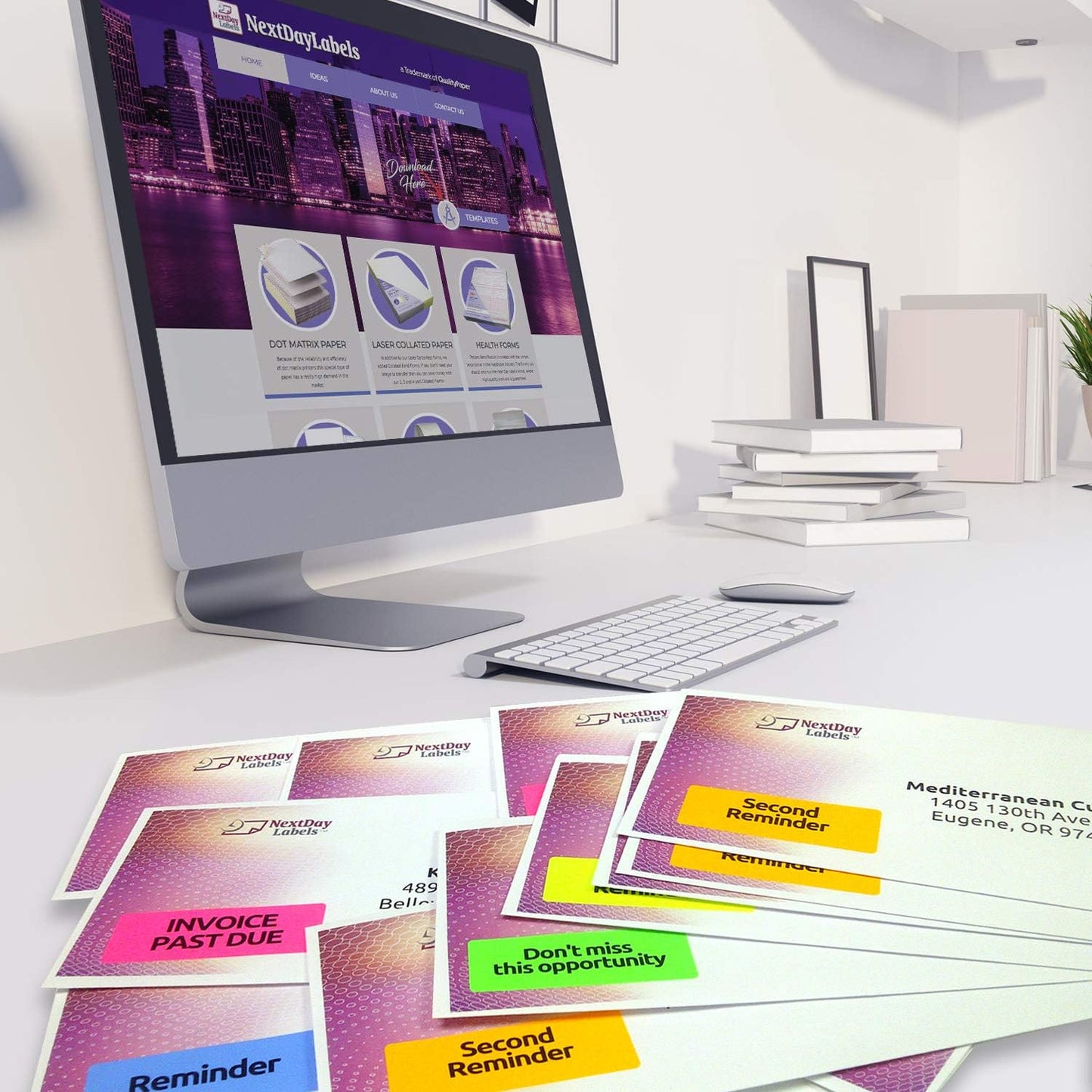 NextDayLabels - 8-1/2 x 11" Neon Color High Light Fluorescent Labels for Laser & Inkjet Printer (Yellow Fluorescent, 1" x 2-5/8" - 30 Per Page | 750 Labels)