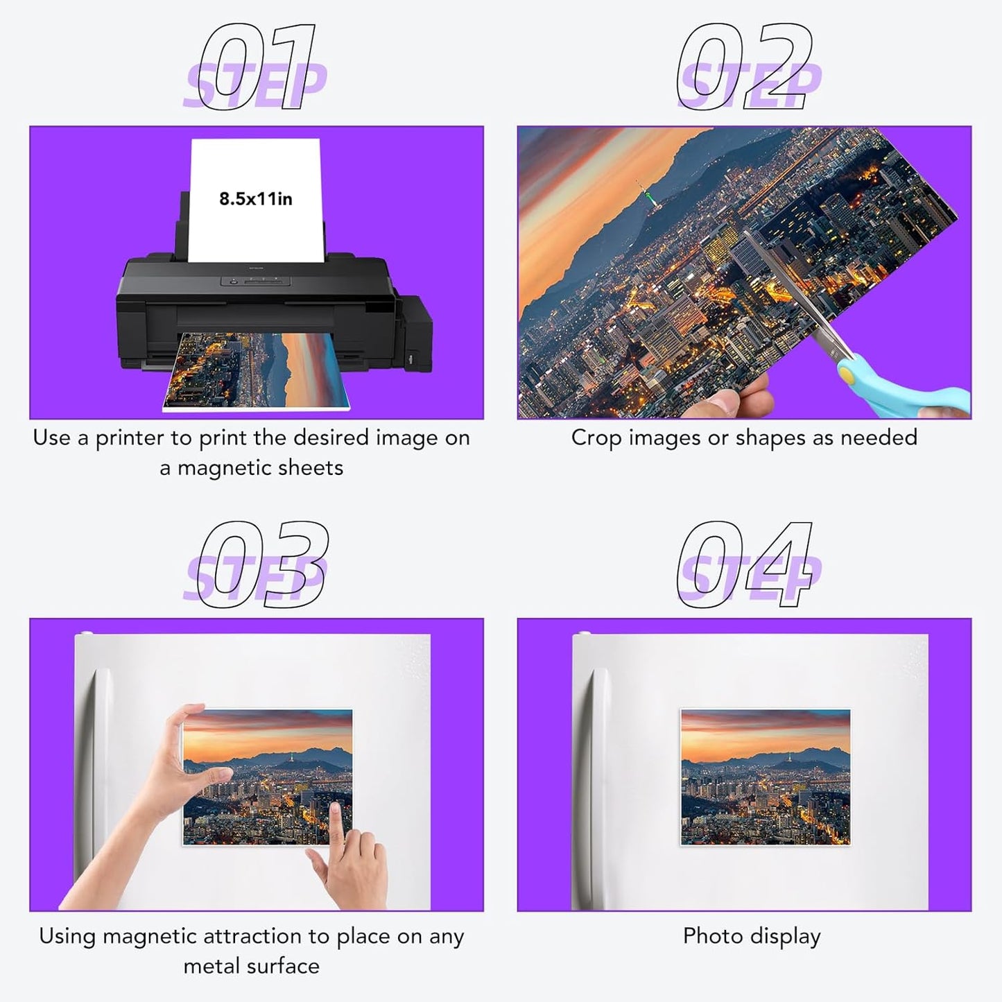 DIYMAG Printable Magnetic Sheets, 15Pcs 8.5 x 11 Inch Flexible Magnet Sheets Matte Non Adhesive Magnetic Paper for Inkjet Printer Photo DIY Crafts