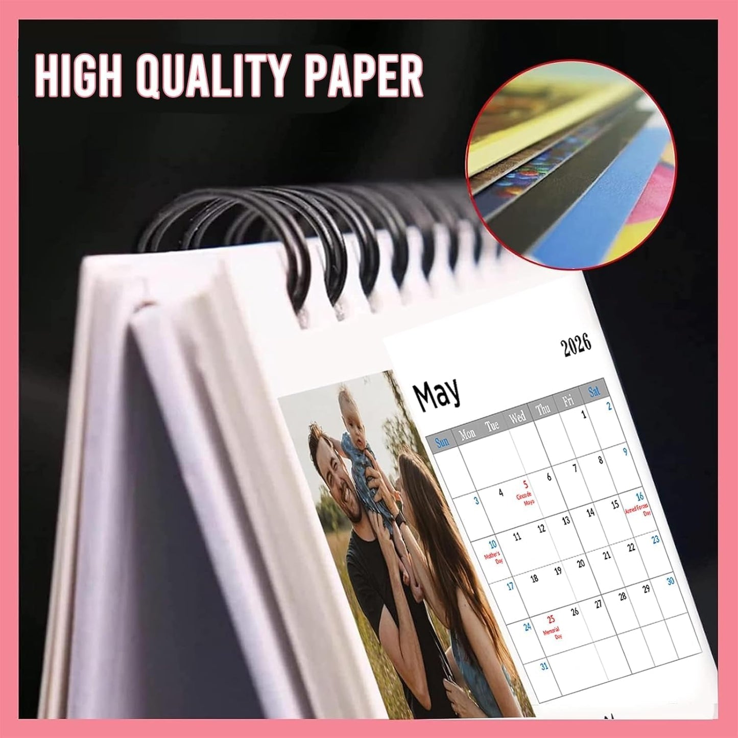 Custom Calendar 2026 for Home & Office - Print Your 13 Memories,Make Your Own Personalized Calendar Customized Christmas Gift &use your photo (Desk Calendar, 8.3'' x 6.7'')
