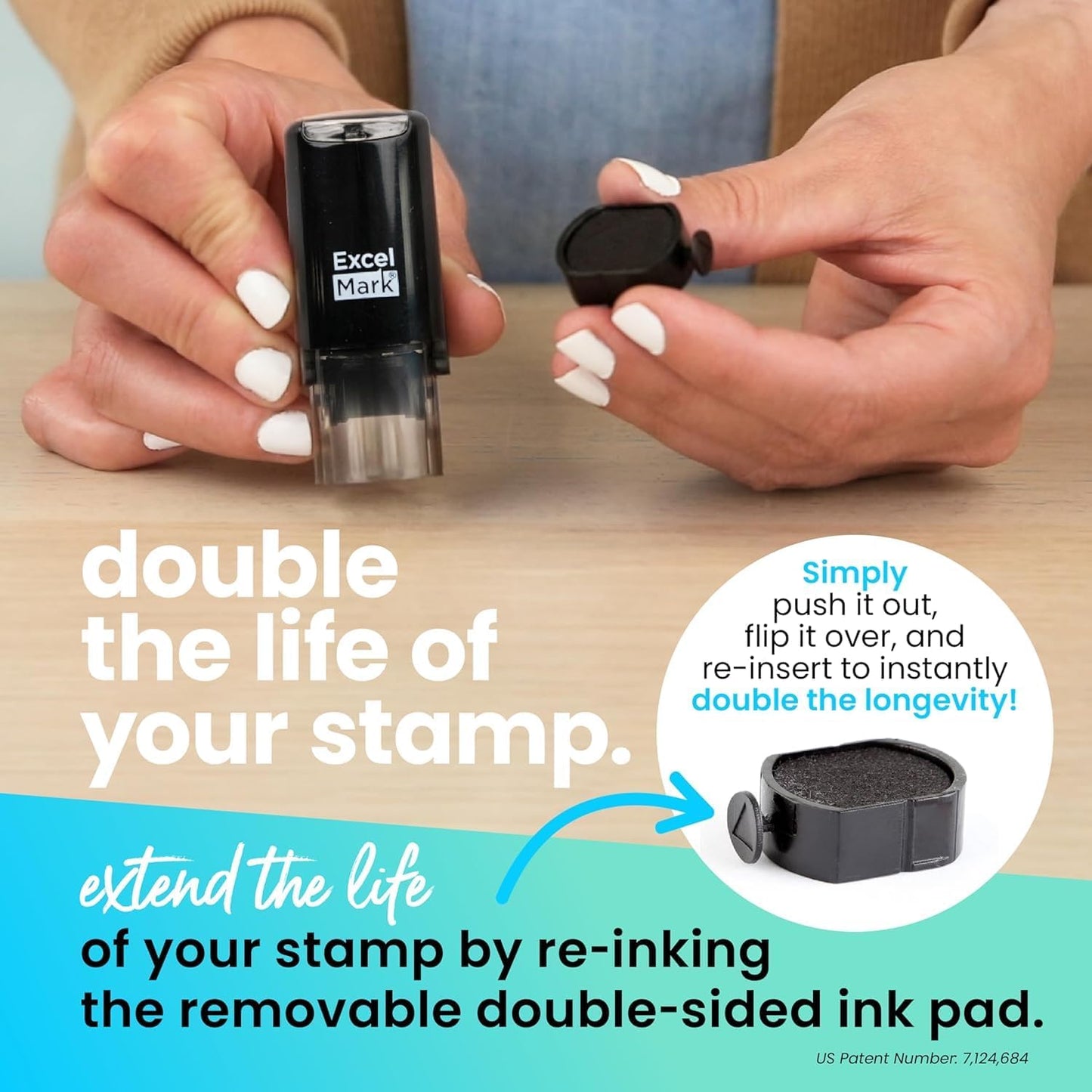 ExcelMark Excellent Dog - Self-Inking Round Teacher Stamp - Red Ink