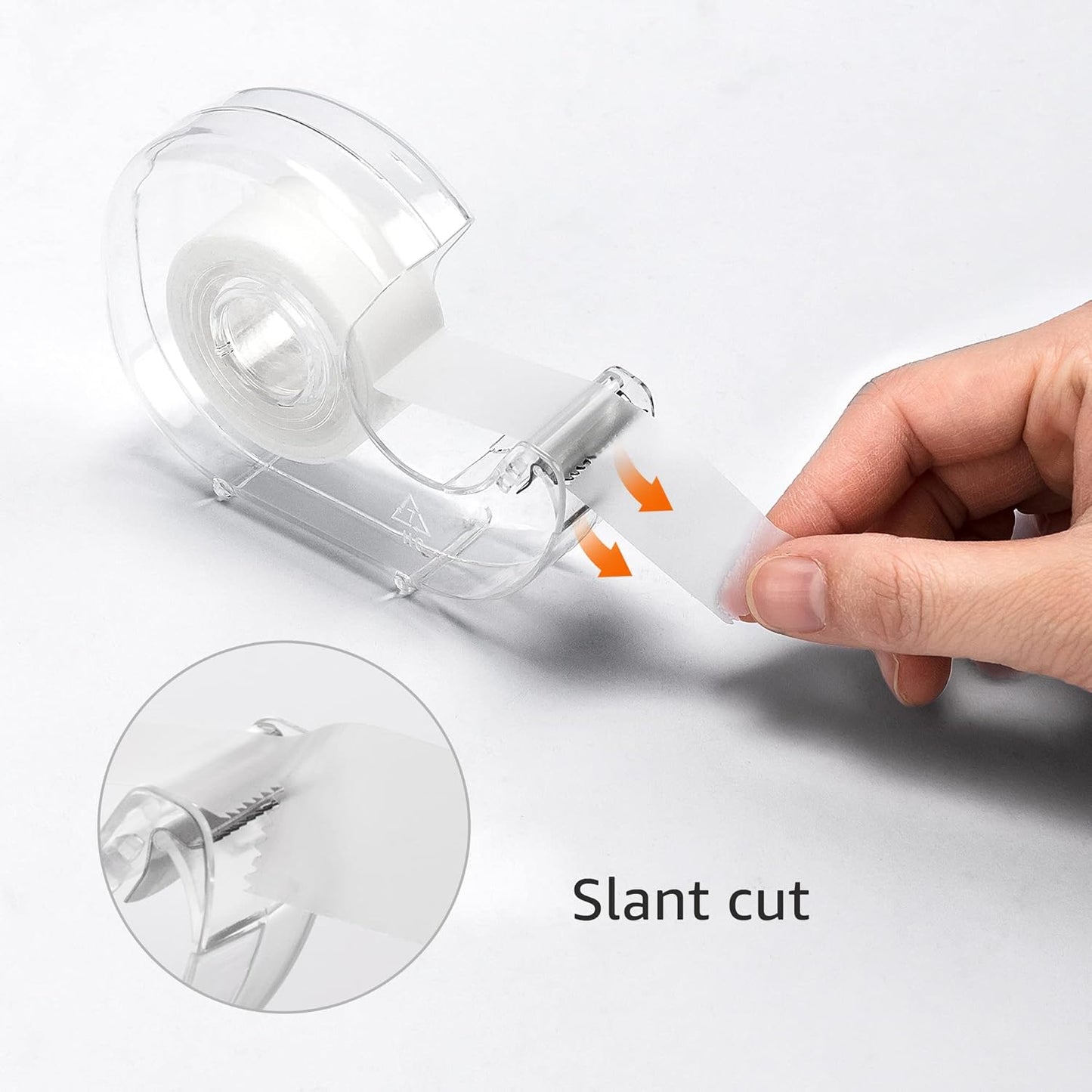 Amazon Basics Tape Dispenser with Refill Rolls - 3/4" x 650" (18 yds), 6 Pack, Matte Finish