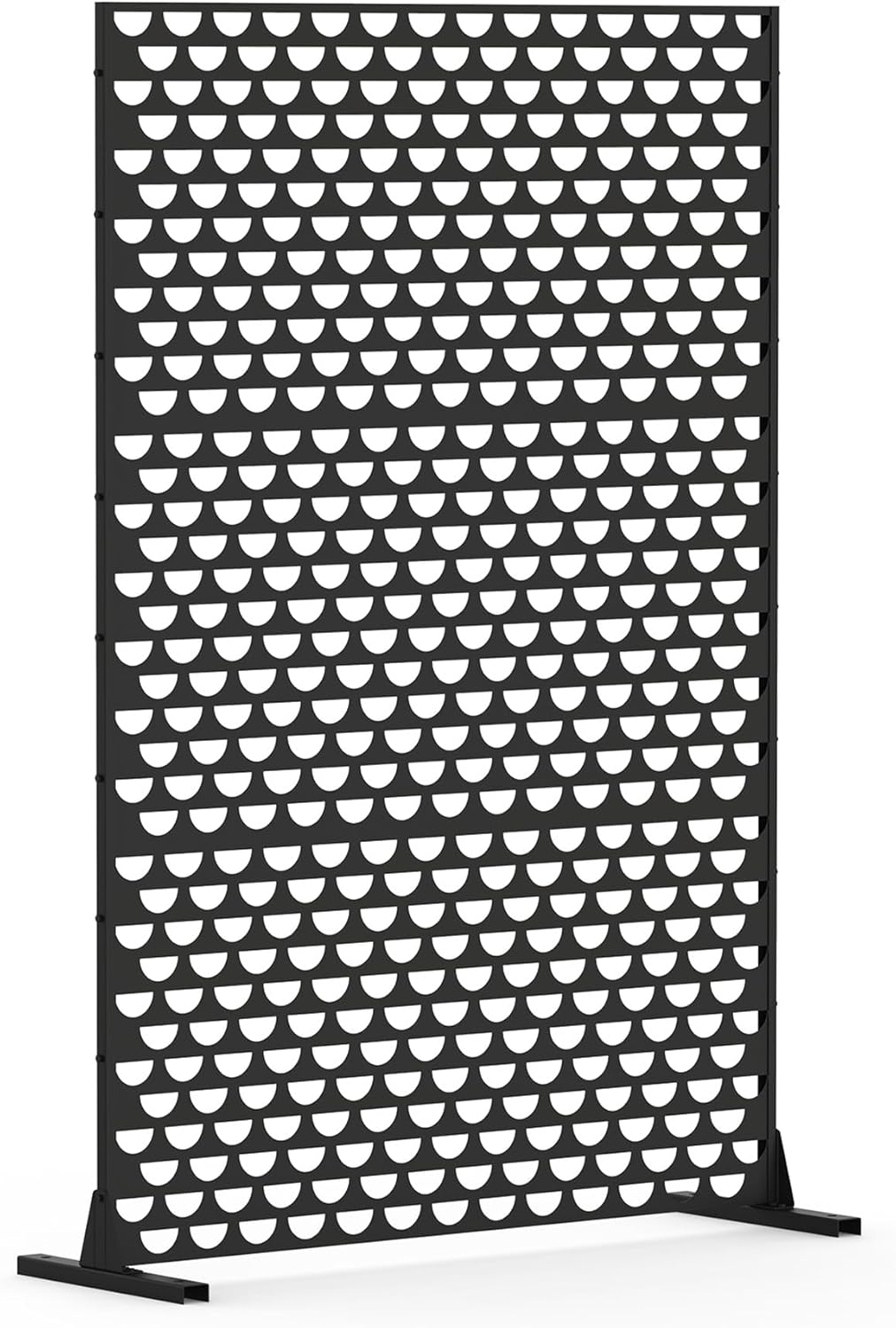 NicBex Room Divider 1 Panel Room Dividers with Semicircle Pattern Design Partition Room Dividers and Metal Privacy Screens Wall Divider for Outdoor, Room Separation,48.31"W x 15.75"D x 70.75"H, Black
