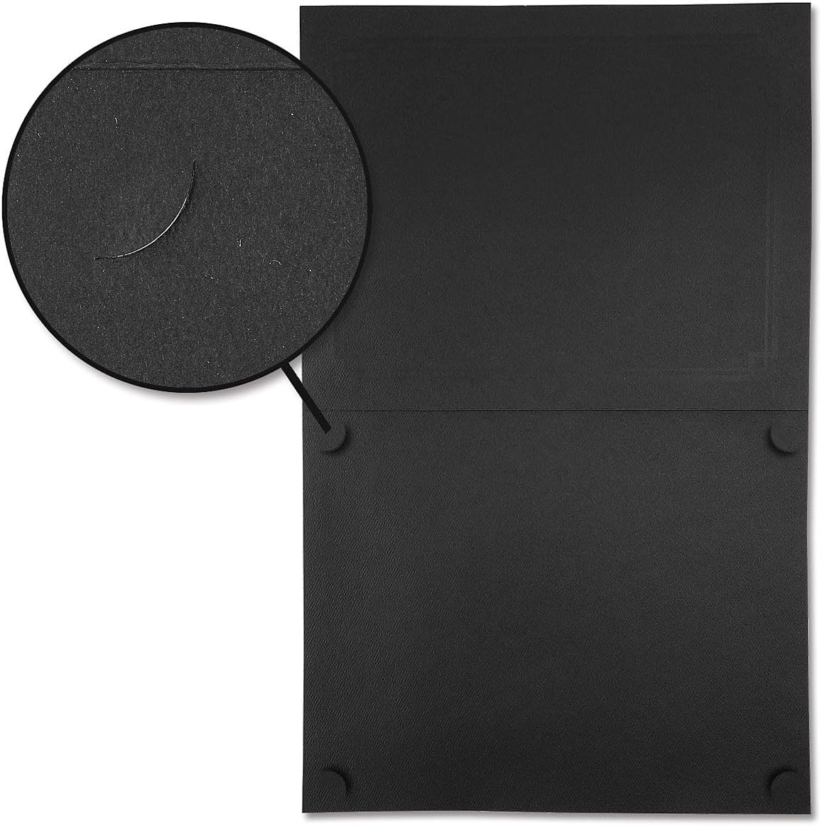 Plain Black Certificate Folders - Pack of 25, Linen Cover 80 lb. Stock, Folded, Die-Cut Corners, for Office, Business Awards, Graduation, School Diploma Holder, 9-1/2" x 12"