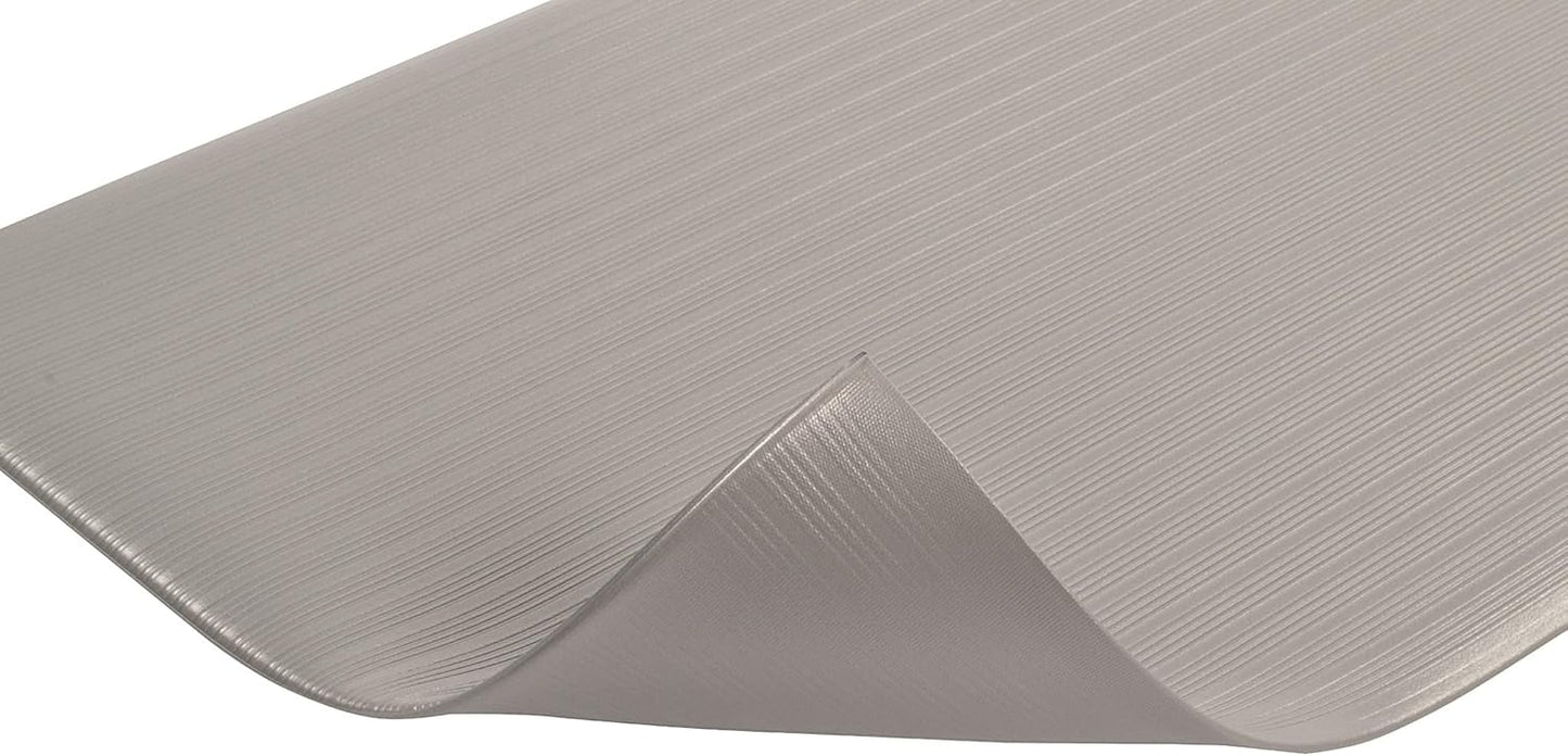 Notrax 410 Airug® 3' x 5' x 3/8" Anti Fatigue Mat, Enhanced Slip Resistance with Beveled Edges and Ribbed Surface, Ideal for Industrial and Commercial Workplaces, Gray, 410S0335GY
