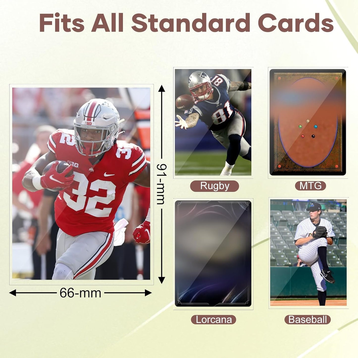 Mlikero 600 Count Card Sleeves, Clear Soft Trading Card Sleeves, Polypropylene (PP), Fit for MTG, TCG, Baseball, Football, Game Cards