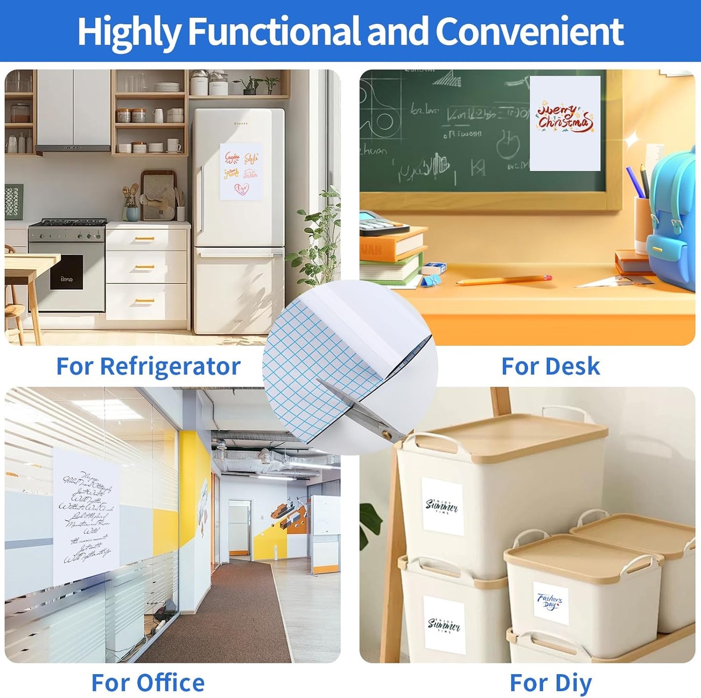 Magnetic Dry Erase Whiteboard 18"x12"- Self-Adhesive Flexible Wall Board Kit with 11 Markers, 6 Magnets, Magnetic Eraser & Holder - Ultra Smooth Writing,Effortless Clean for Office, Home, School