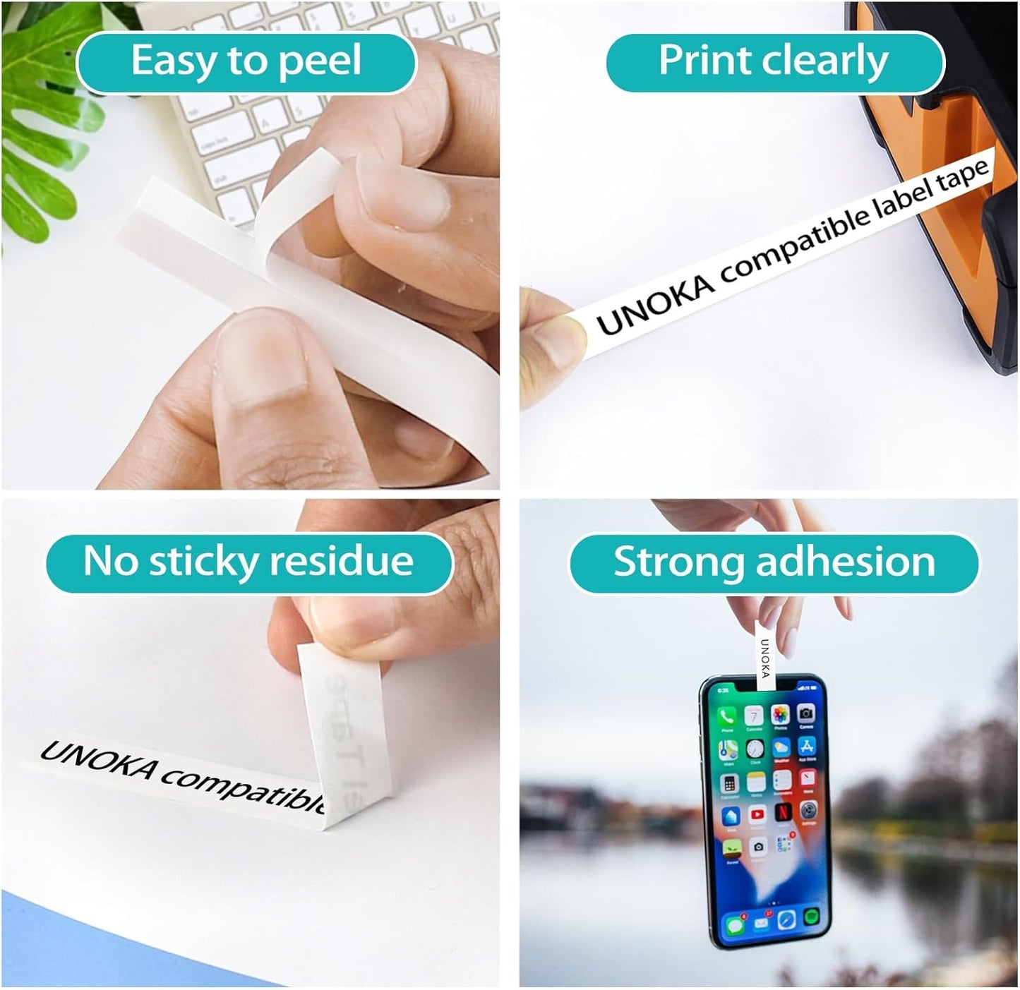 3Pack Label Maker Tape Compatible with Brother PTouch TZe-231 Tape, ½” 0.47”x 26.2 ft Laminated Black on White, for PT-D210, PT-H110, PT-D220, PT-D410, PT-D600