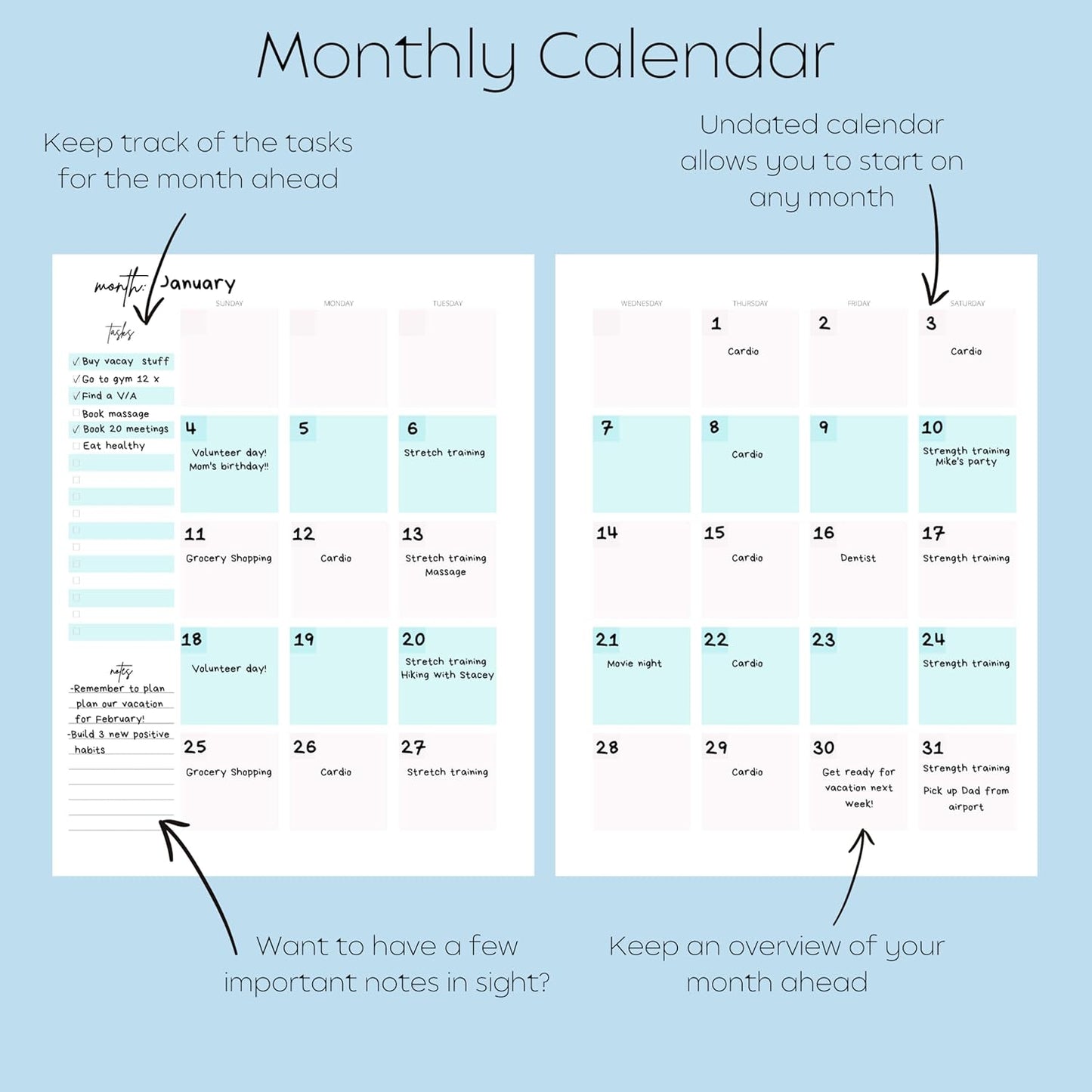 Pland Studio All-In-One 90 Day Goal Planner, Quarterly Planner, Guided Journal with Prompts, Daily Journal Notebook and Hourly Planner! Fitness, Self Care Wellness, Productivity, Mental Health, ADHD, Gratitude Journal