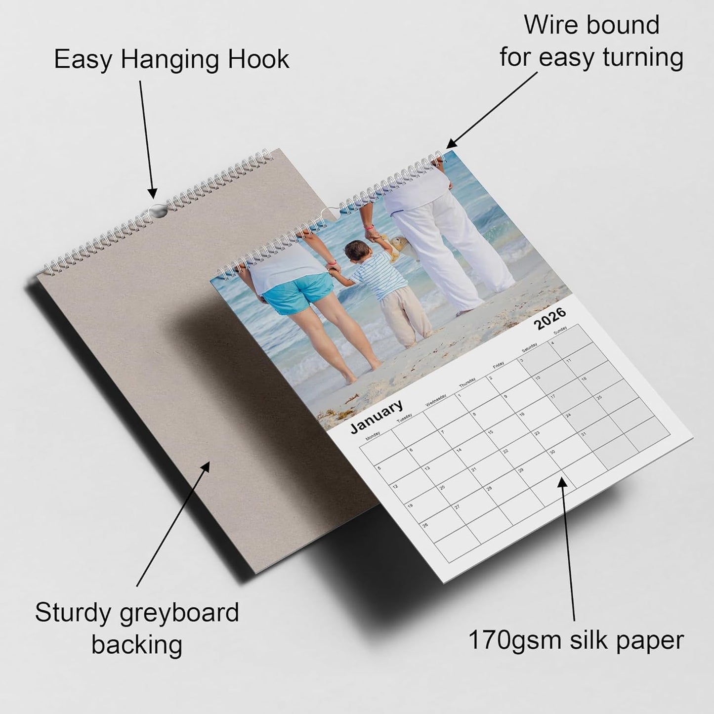 Custom Calendar 2026 for Home & Office - Print Your 13 Memories,Make Your Own Personalized Calendar Customized Christmas Gift &use your photo (Wall Calendar1, 3 Packs)