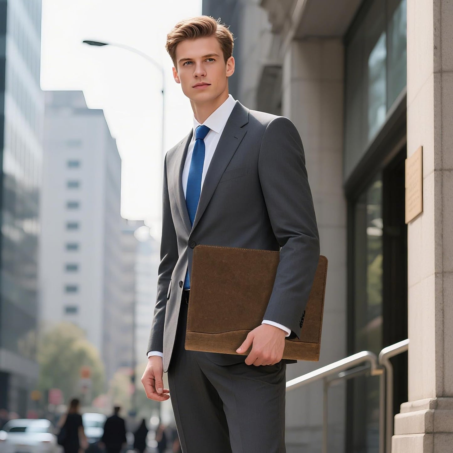 AZXCG Custom Padfolio Binder, Free Engraved Name,Leather Padfolio for Men and Women,Interview Resume Folder,Business Card Holder,Gift Portfolio