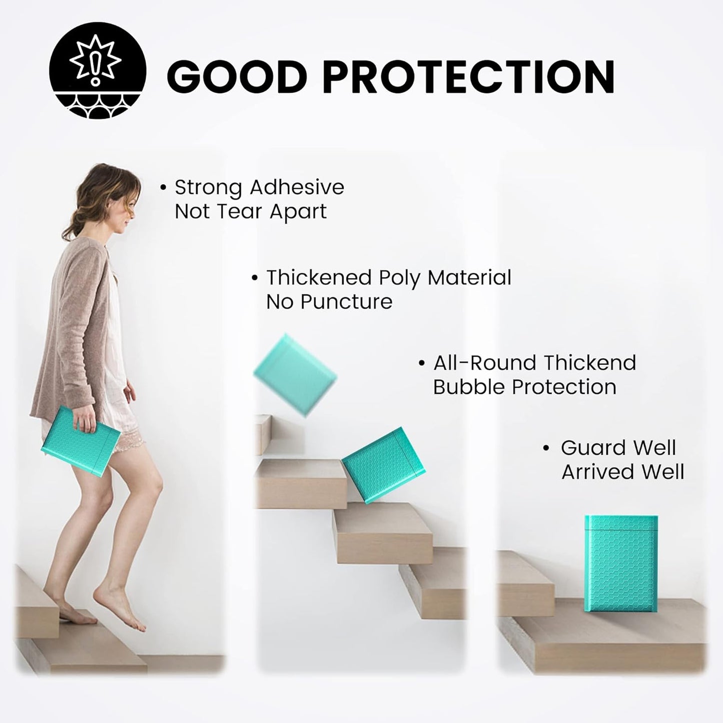 Fuxury Bubble Mailers 6x10“ 600 Pack Teal Padded Envelopes Usable Size 6x9" Thick Mailing Envelopes Bubble Padded, Shipping Bags for Mailing,Packaging, Small Business, Boutique, Bulk #0