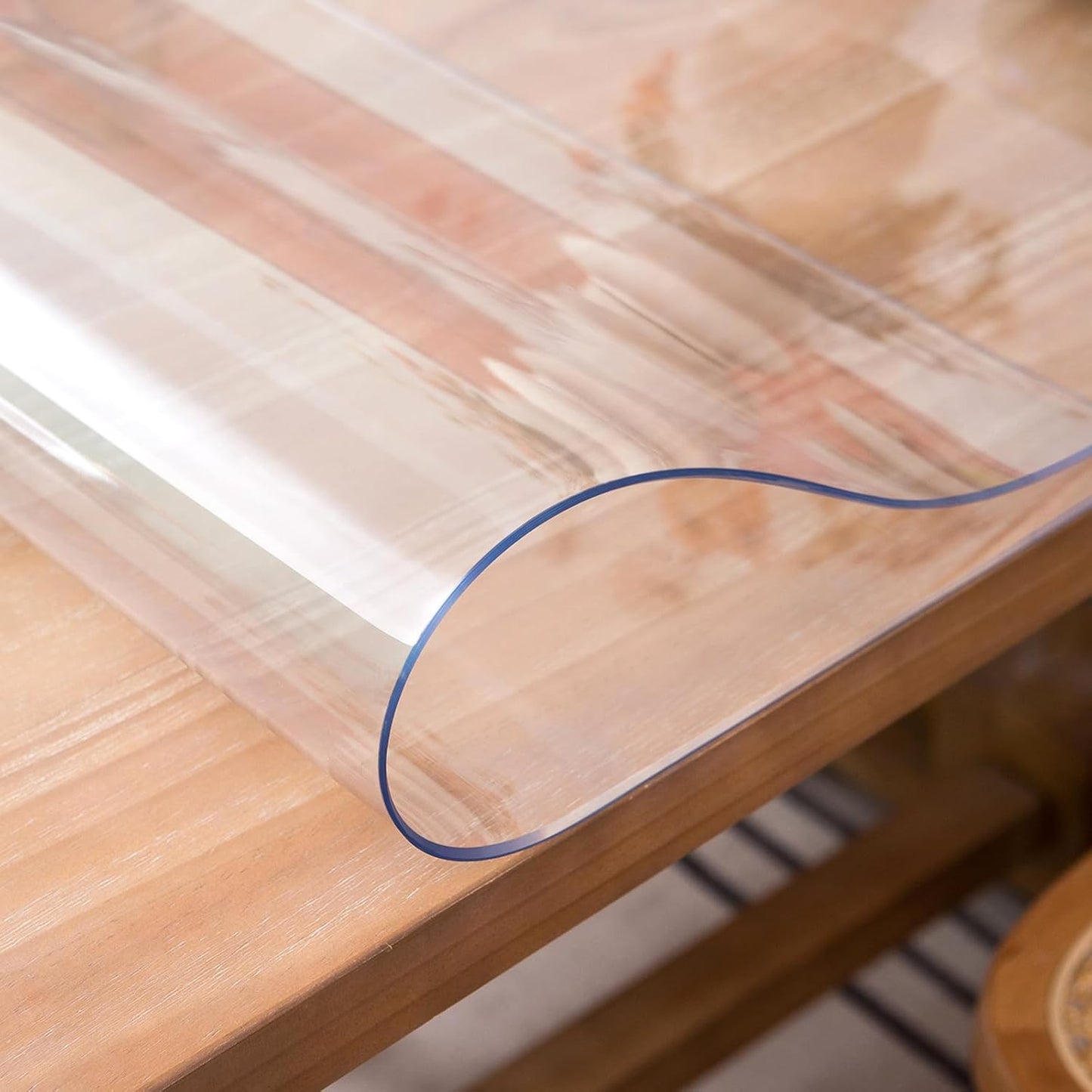 Clear Table Cover Protector 39 x 79 Inch, 2mm Thick Table Protector for Dining Room Table, Clear Plastic Table Cover, Pad Mat for Kitchen, Writing Desk Pad for Desktop