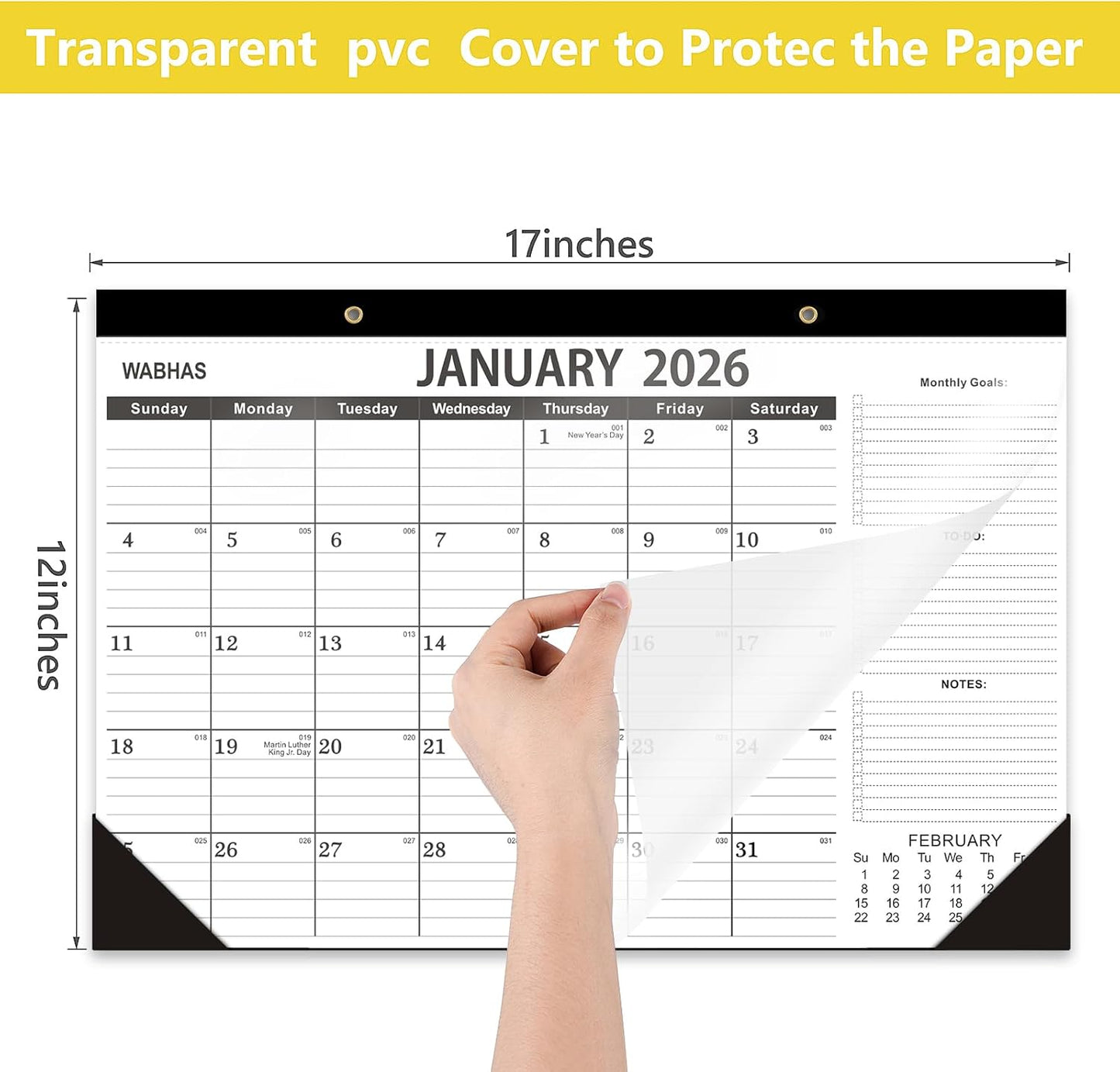 Desk Calendar 2026,2026 Desk Calendar-January 2026 to June 2027,18 Months-12x17 in,2026 Calendar,Calendar 2026 Perfect for Your Home,School or Office.